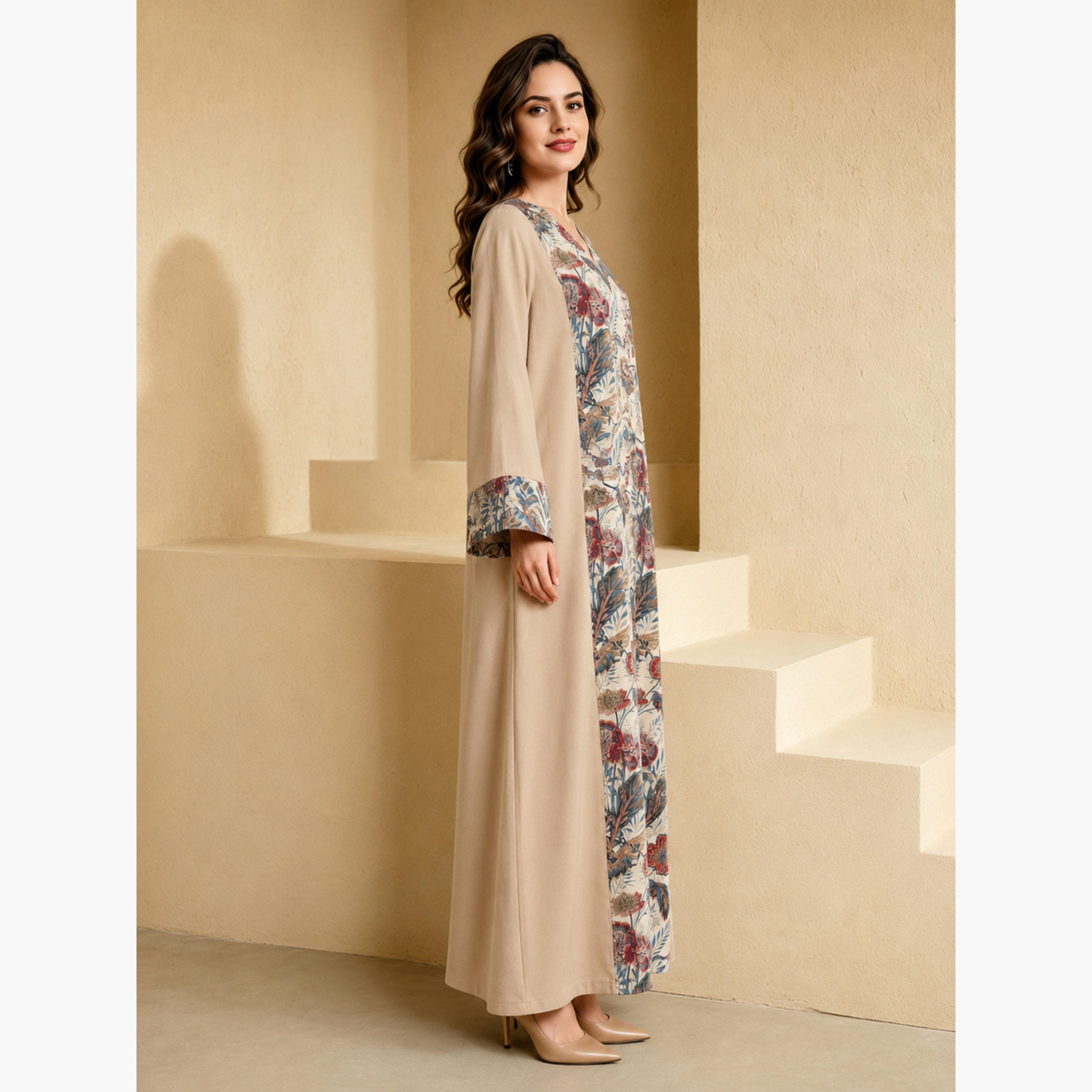 جلابية بطبعة جرافيك وأكمام طويلة-women-arabicclothing-jalabiyas-image-3