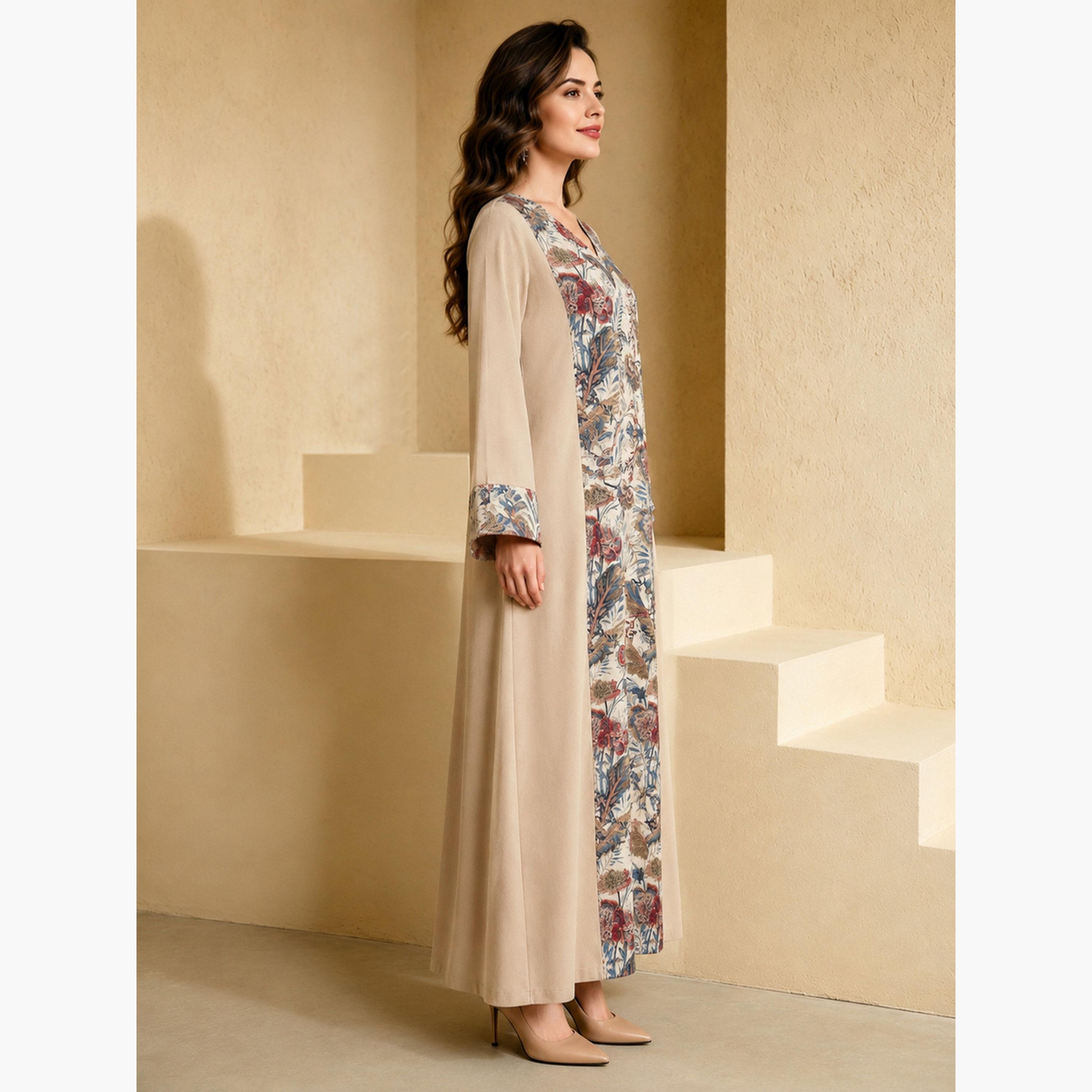 جلابية بطبعة جرافيك وأكمام طويلة-women-arabicclothing-jalabiyas-image-5
