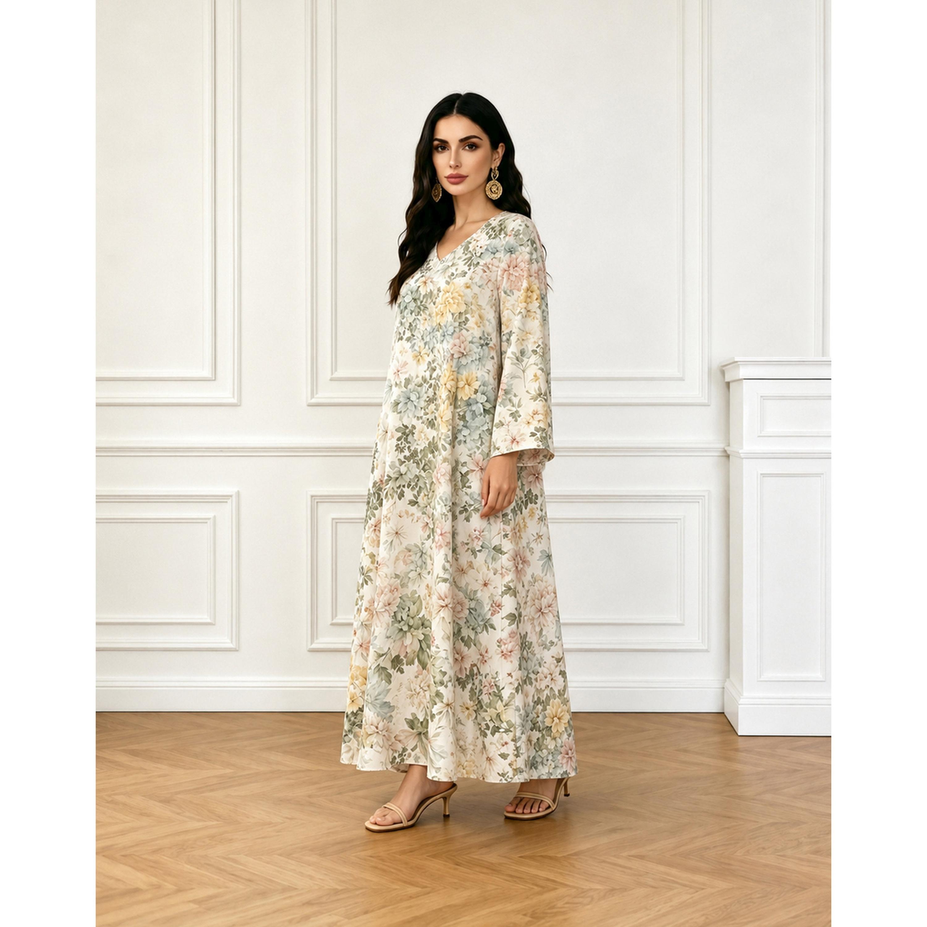 جلابية بطبعة زهور-women-arabicclothing-jalabiyas-image-2