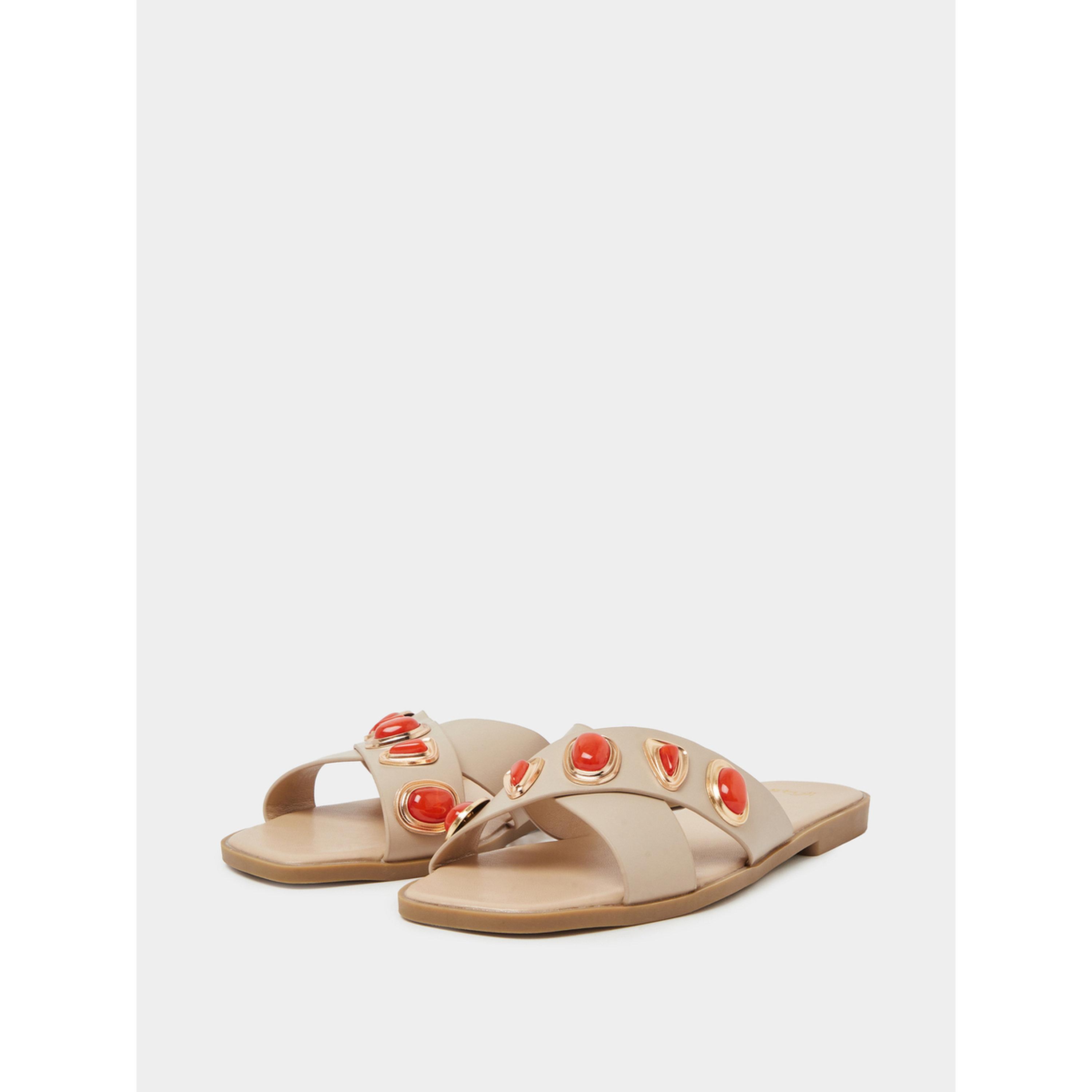 صندل مسطح مزين-women-shoes-sandals-flats-image-1