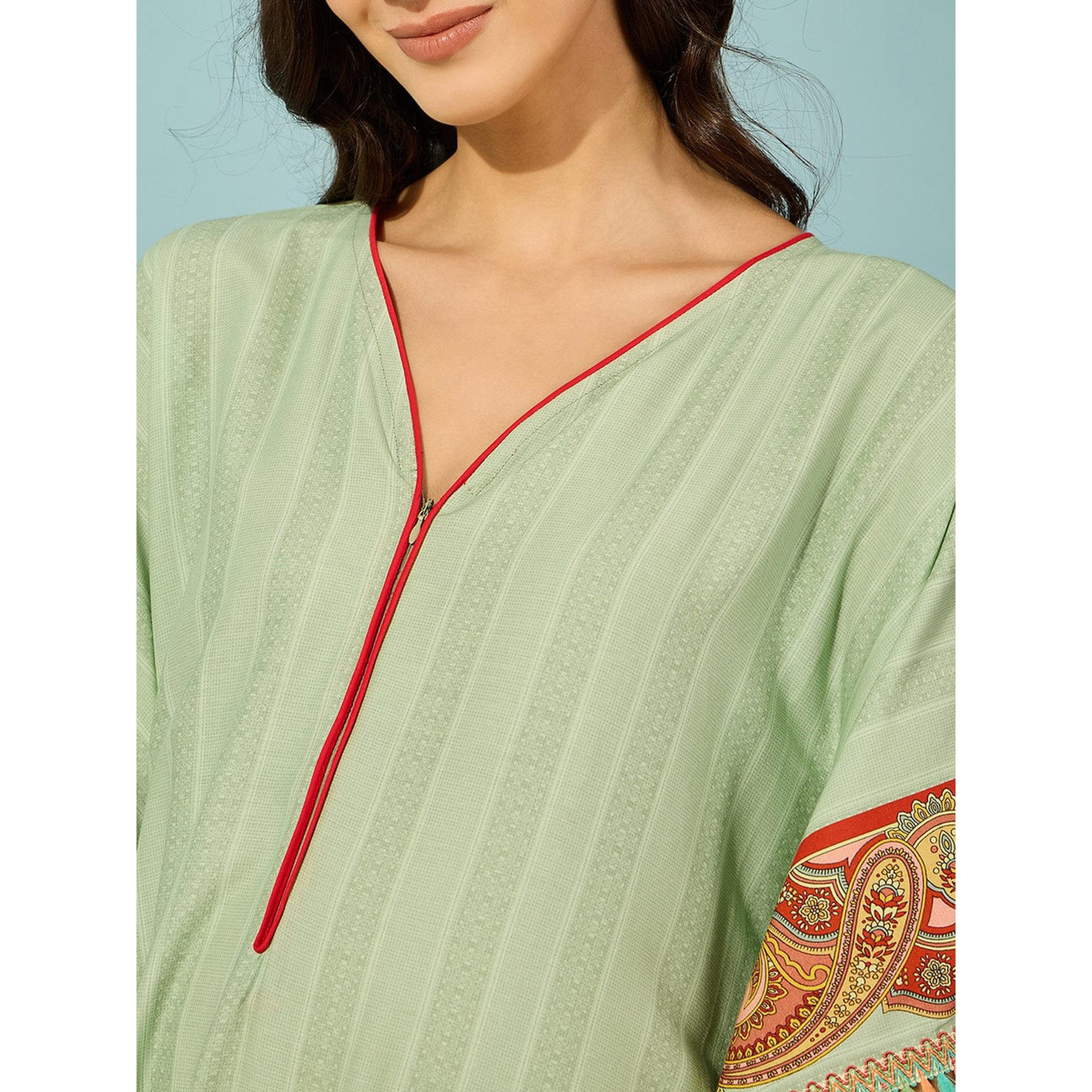 قفطان للحوامل والرضاعة بأكمام خفاش وطبعة بيزلي-women-clothing-maternity-nightwear-image-5