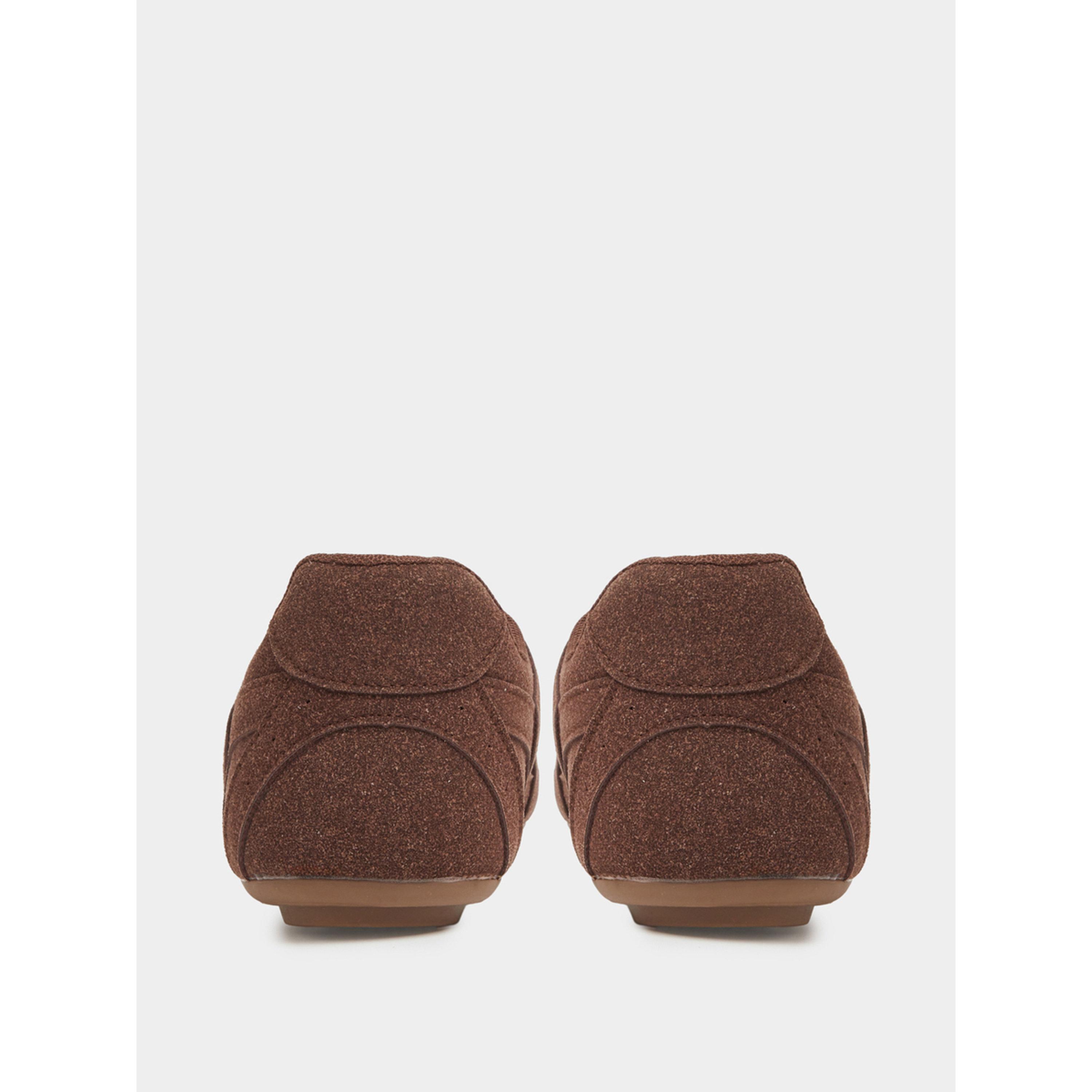ستايلي - حذاء رياضي أنيق من جلد الغزال البني رباط-women-shoes-sneakers-image-5