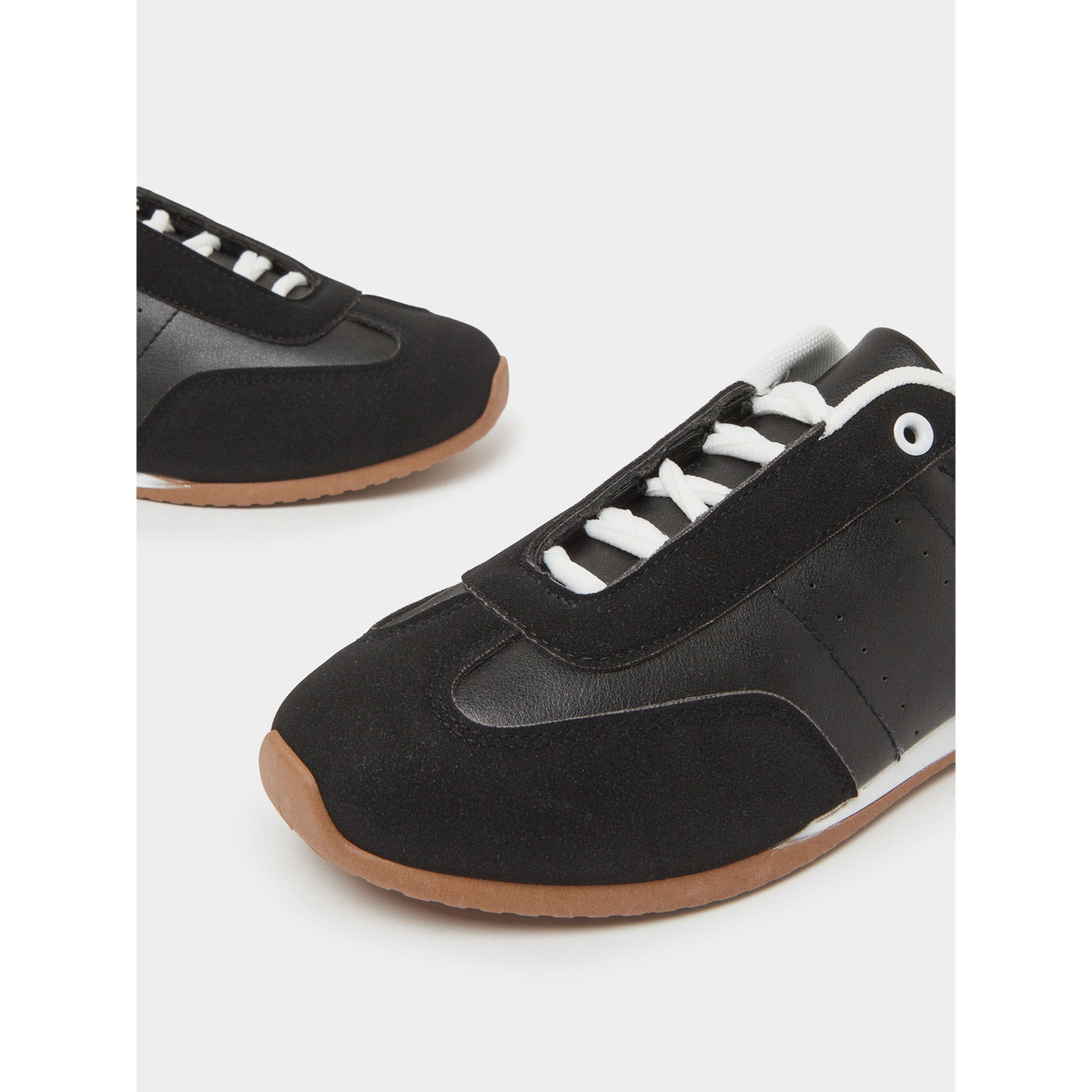 Styli Black Lace-Up Retro Sneakers-women-shoes-sneakers-image-4