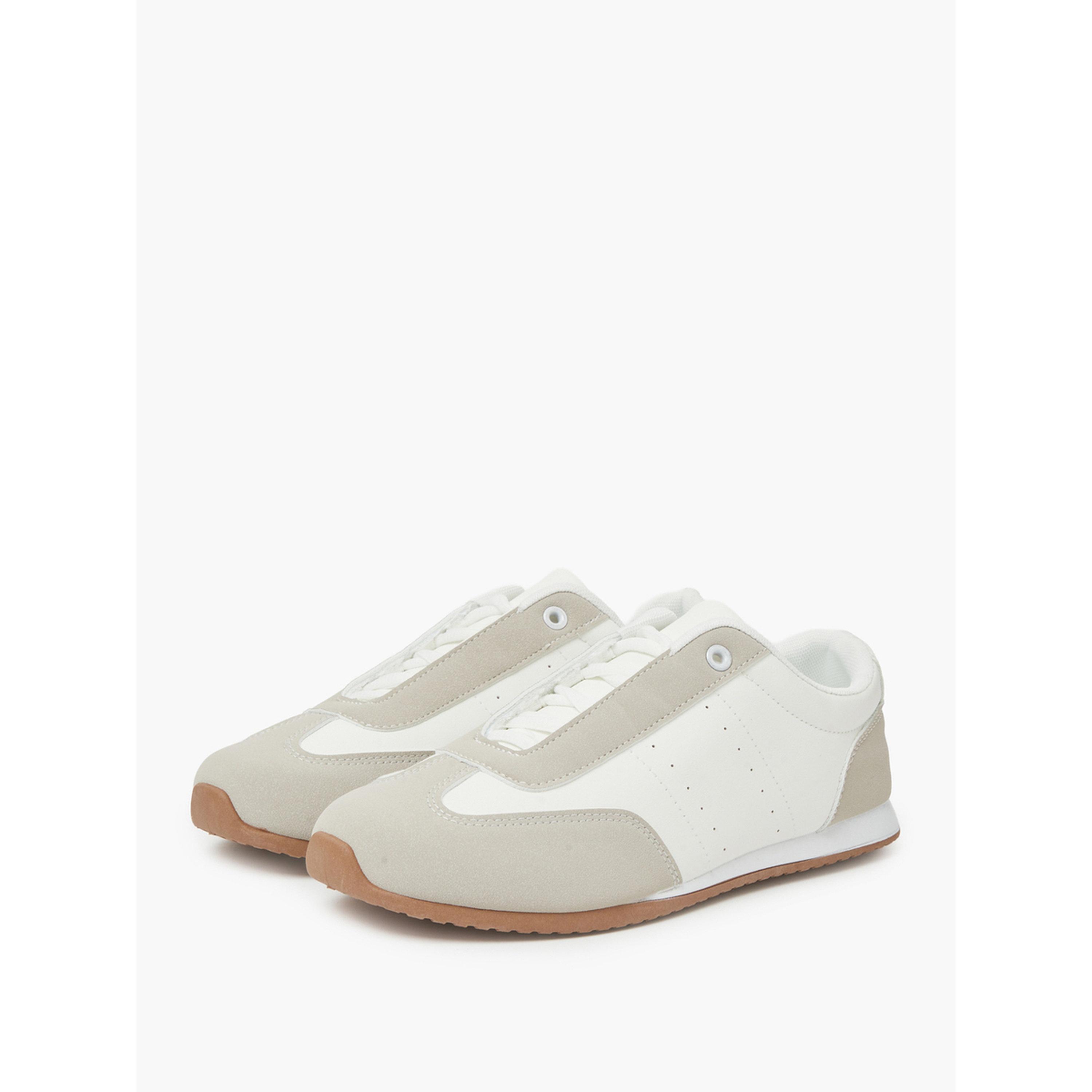 Styli White Lace-Up Retro Sneakers-women-shoes-sneakers-image-1