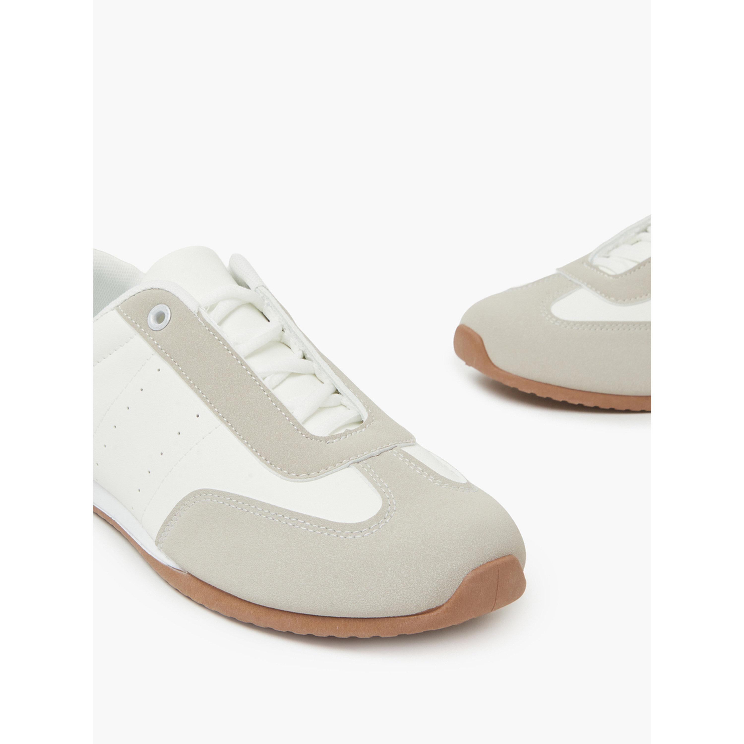 Styli White Lace-Up Retro Sneakers-women-shoes-sneakers-image-4