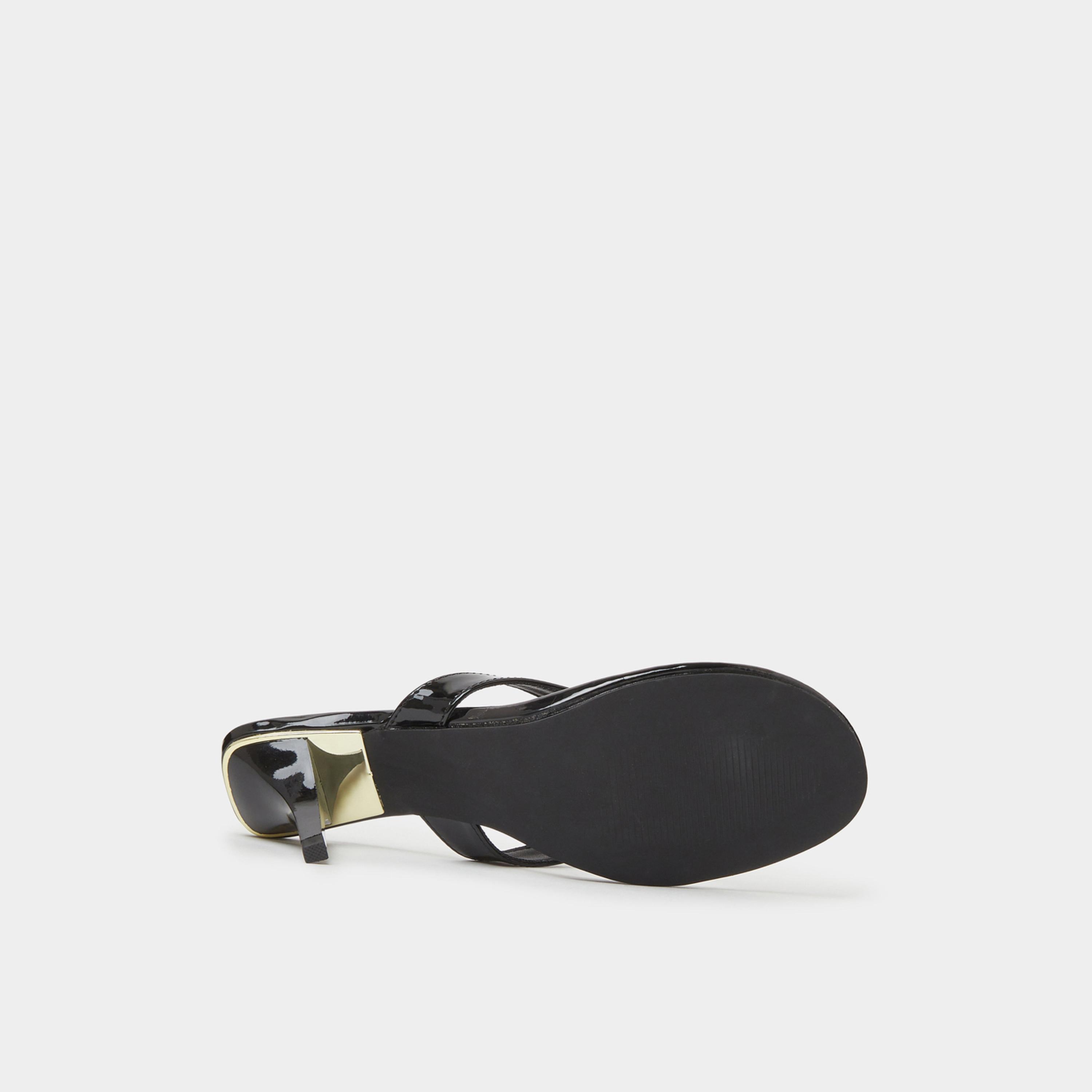 Styli Black Patent Mid Heel Thong Sandals-women-shoes-sandals-heeled-image-6