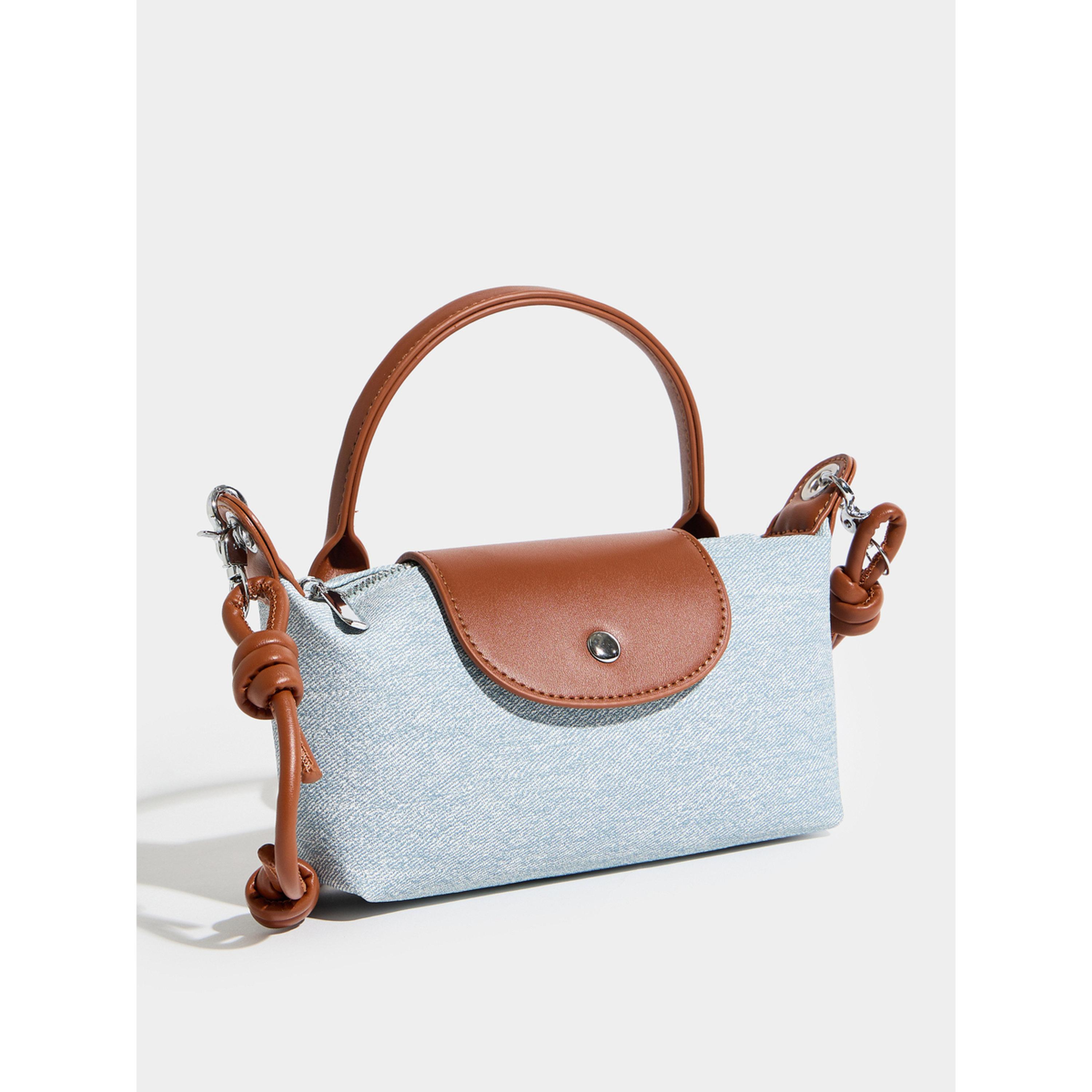 شنطة دنيم بمقبض علوي وحزام عقدة-women-bagsandwallets-handbags-image-1