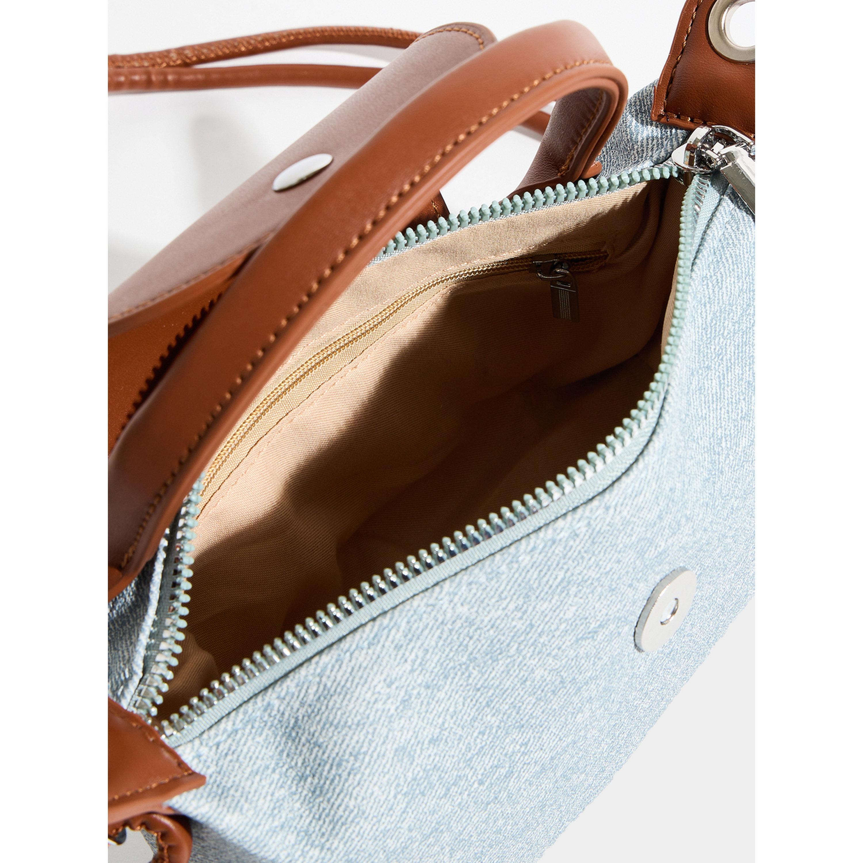 شنطة دنيم بمقبض علوي وحزام عقدة-women-bagsandwallets-handbags-image-4