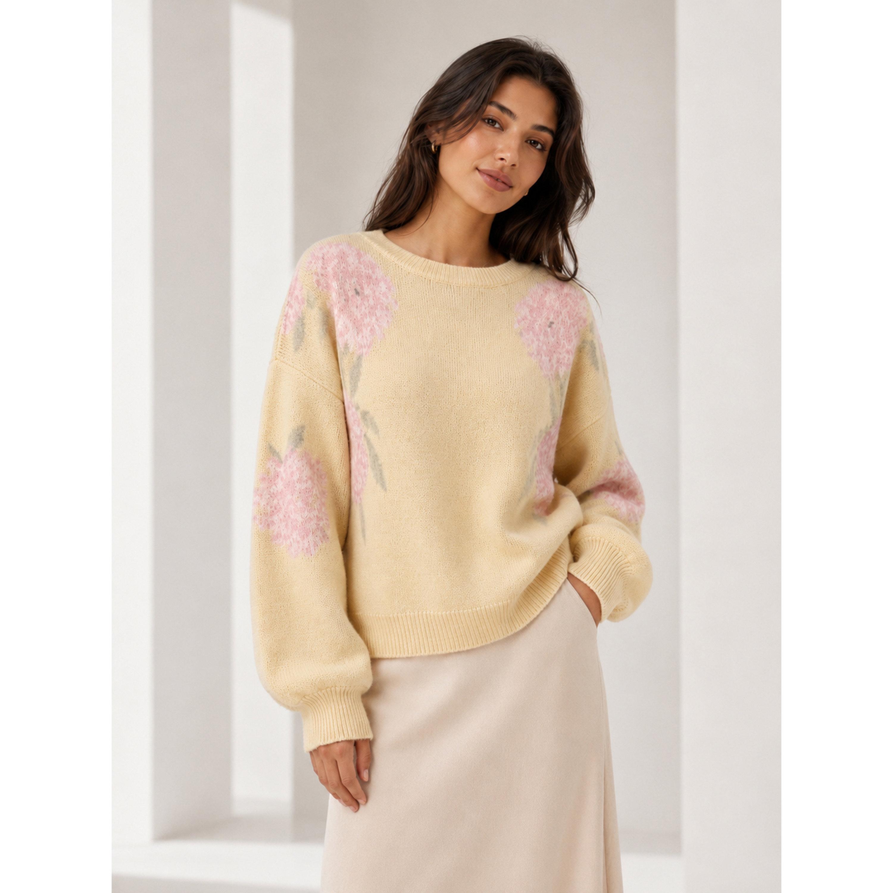 Take Two Floral Knit Crew Neck Sweater-women-winterwear-cardigansandjumpers-jumpers-image-1