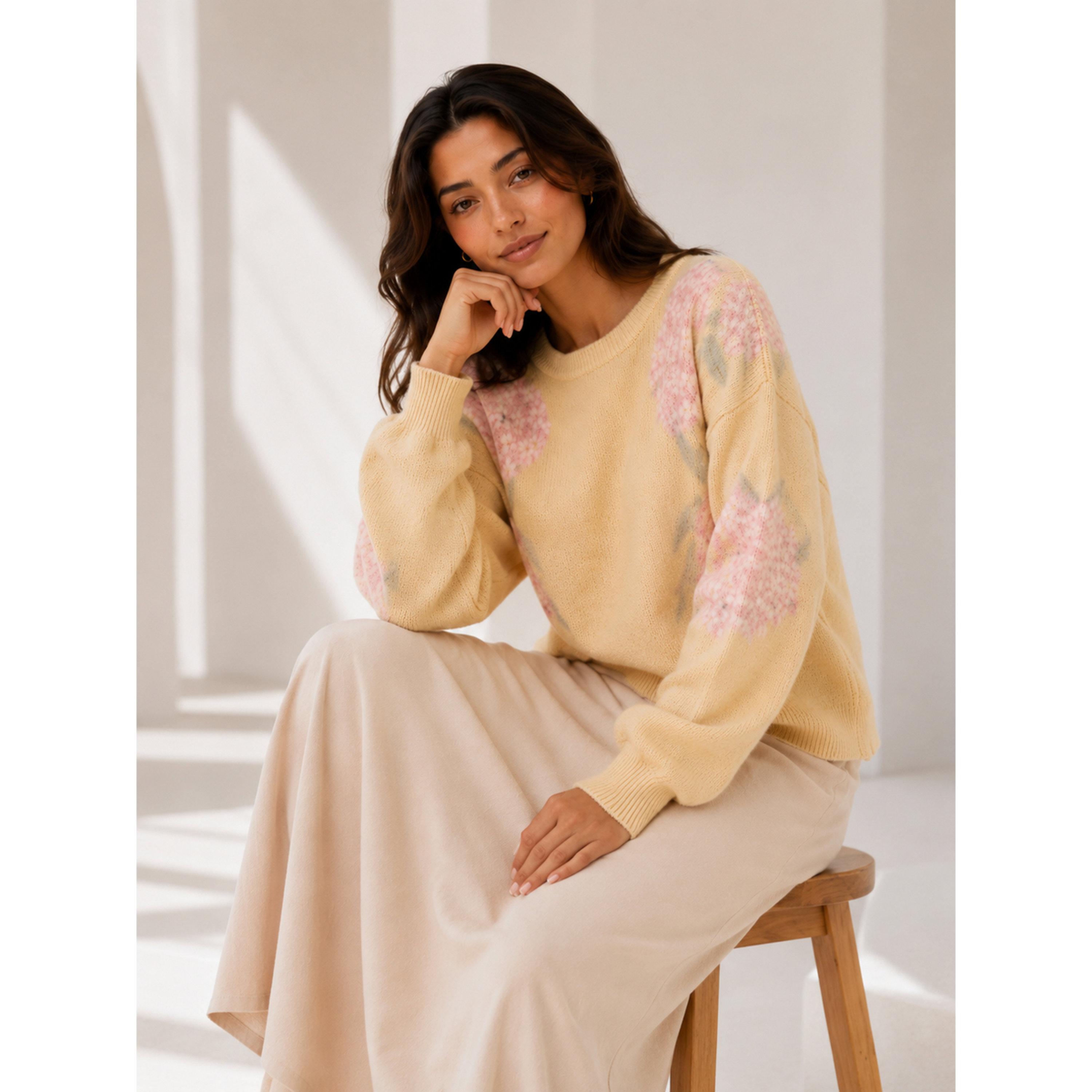 Take Two Floral Knit Crew Neck Sweater-women-winterwear-cardigansandjumpers-jumpers-image-2