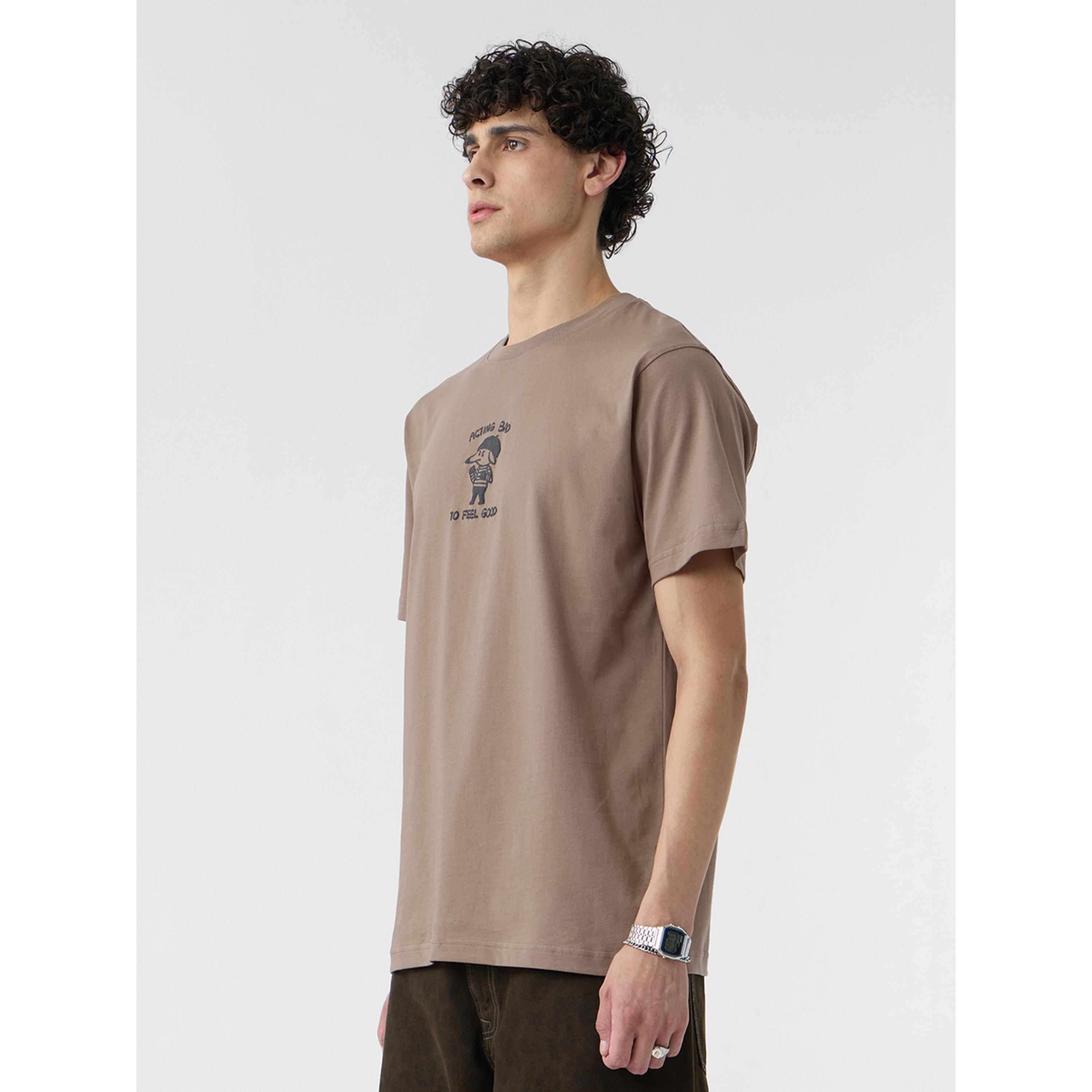 The Souled Store X Styli Men Brown Graphic Round Neck T-Shirt-men-clothing-tshirtsandpolos-tshirts-image-3