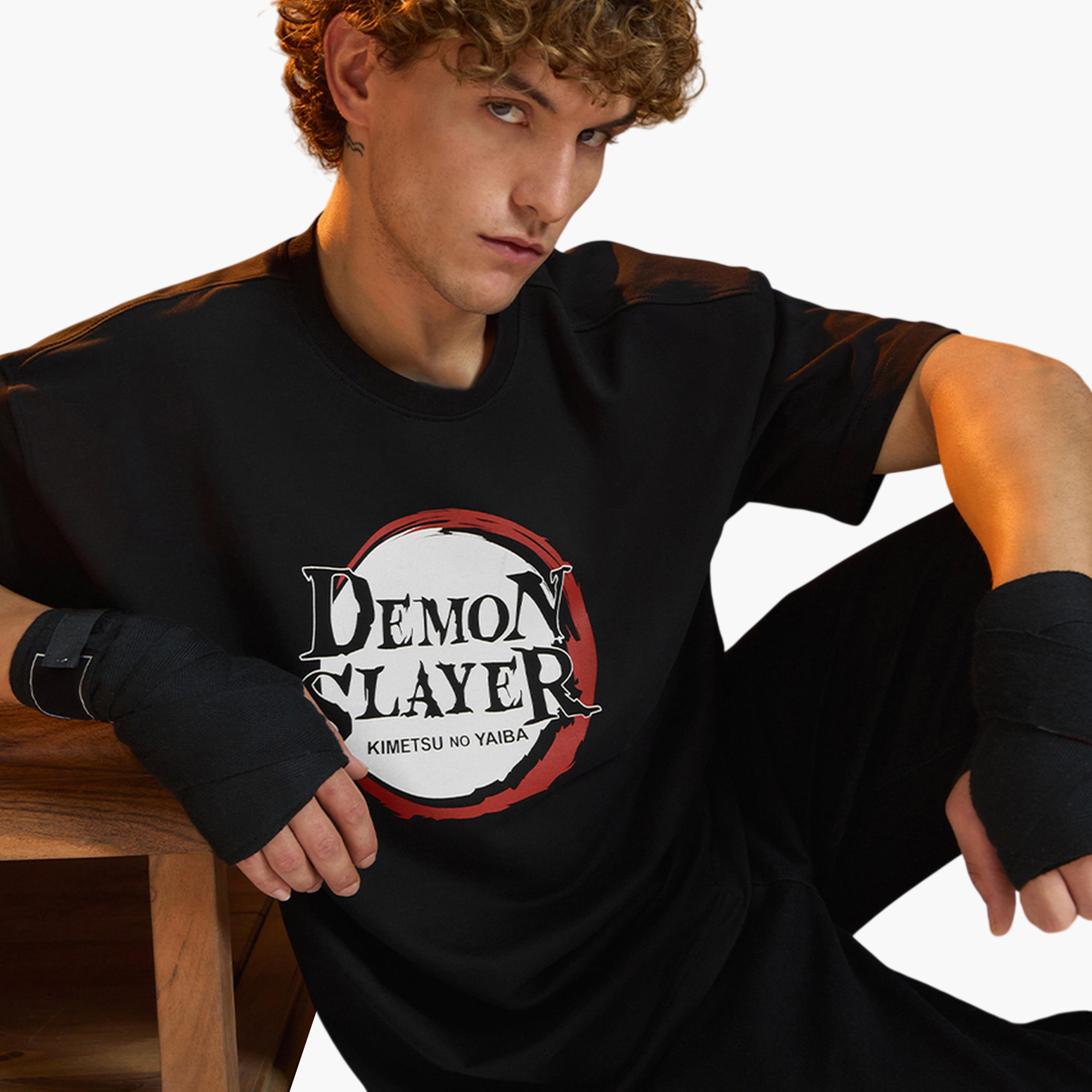 The Souled Store X Styli Demon Slayer Kimetsu No Yaiba Graphic Black Oversized T-Shirt for Men-men-clothing-tshirtsandpolos-tshirts-image-3