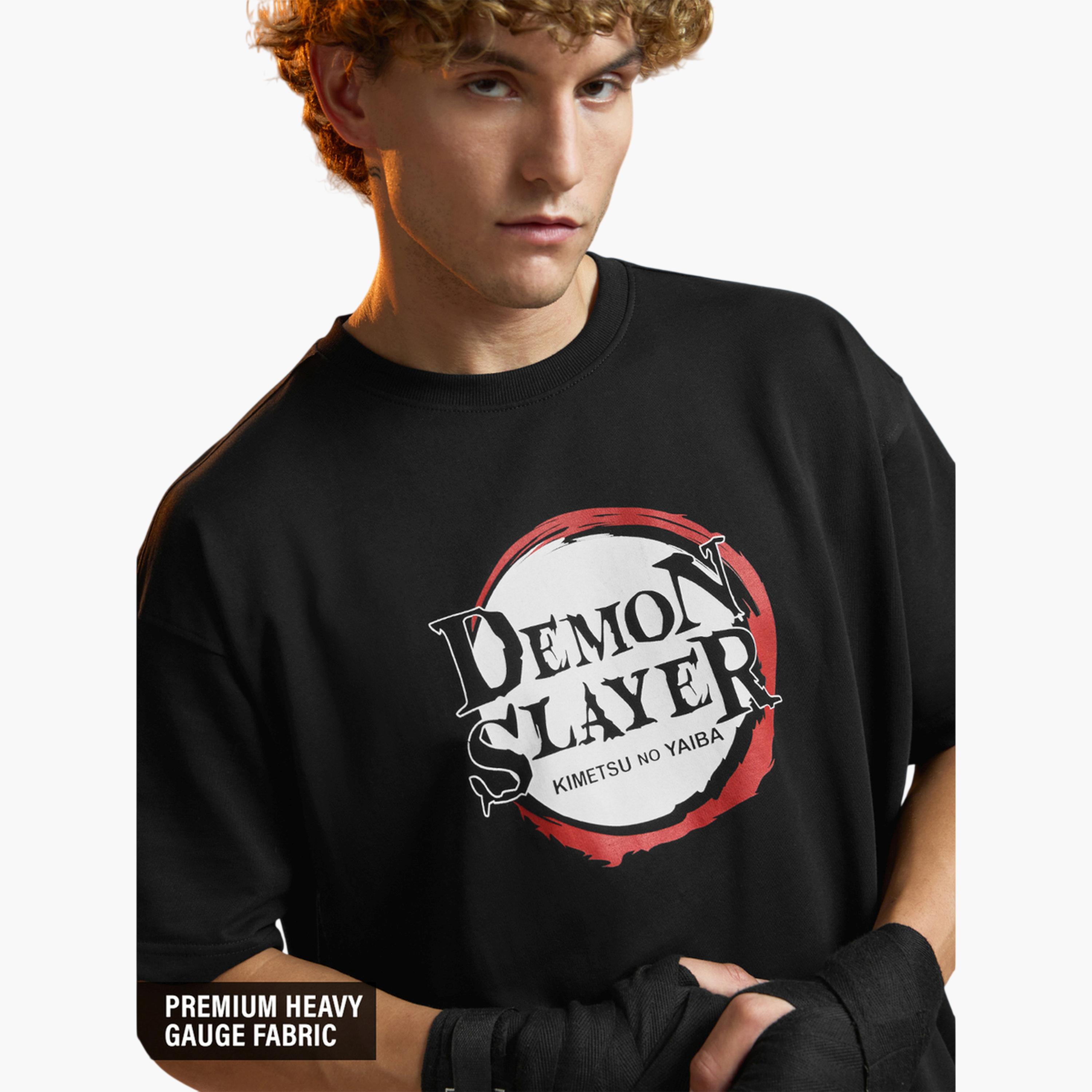 The Souled Store X Styli Demon Slayer Kimetsu No Yaiba Graphic Black Oversized T-Shirt for Men-men-clothing-tshirtsandpolos-tshirts-image-5