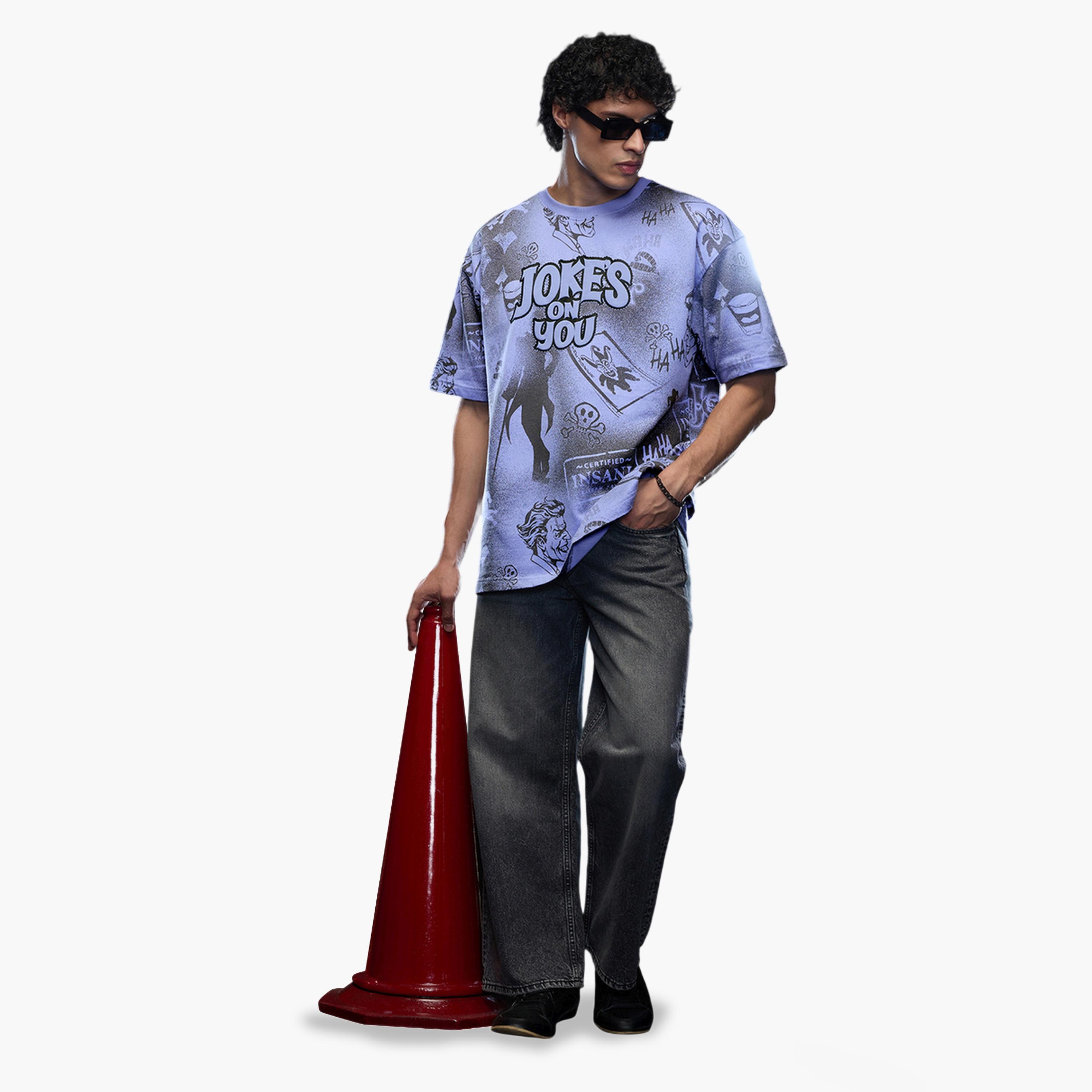 The Souled Store X Styli Men Oversized Graphic Print Joker T-Shirt-men-clothing-tshirtsandpolos-tshirts-image-2