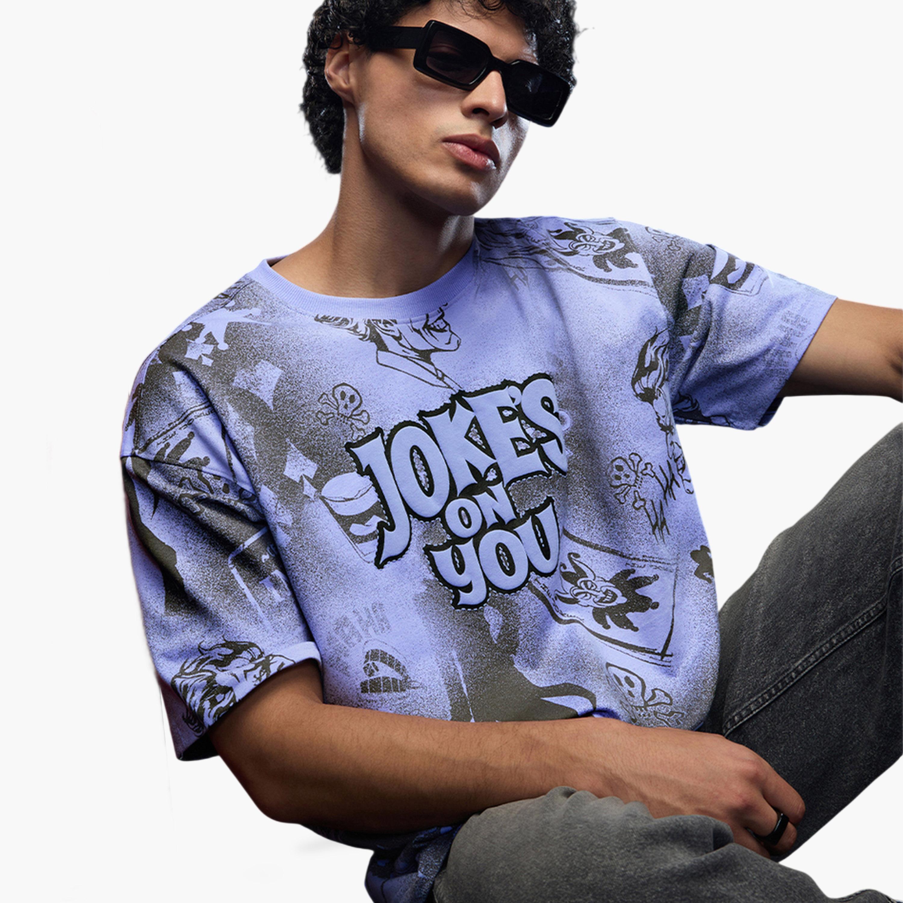 The Souled Store X Styli Men Oversized Graphic Print Joker T-Shirt-men-clothing-tshirtsandpolos-tshirts-image-3