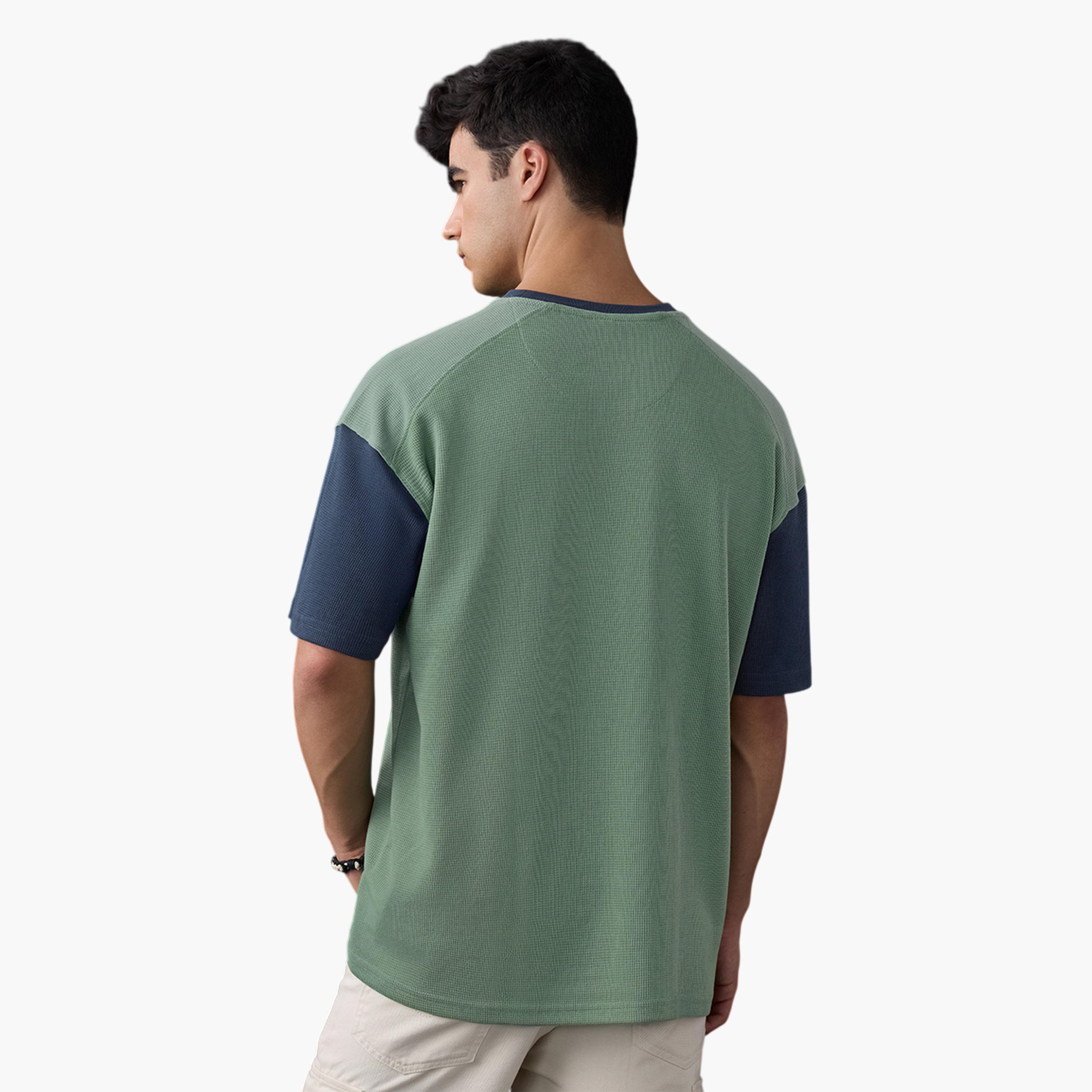 تيشيرت واسع رجالي بتصميم وافل مستوحى من كاكاشي-men-clothing-tshirtsandpolos-tshirts-image-3