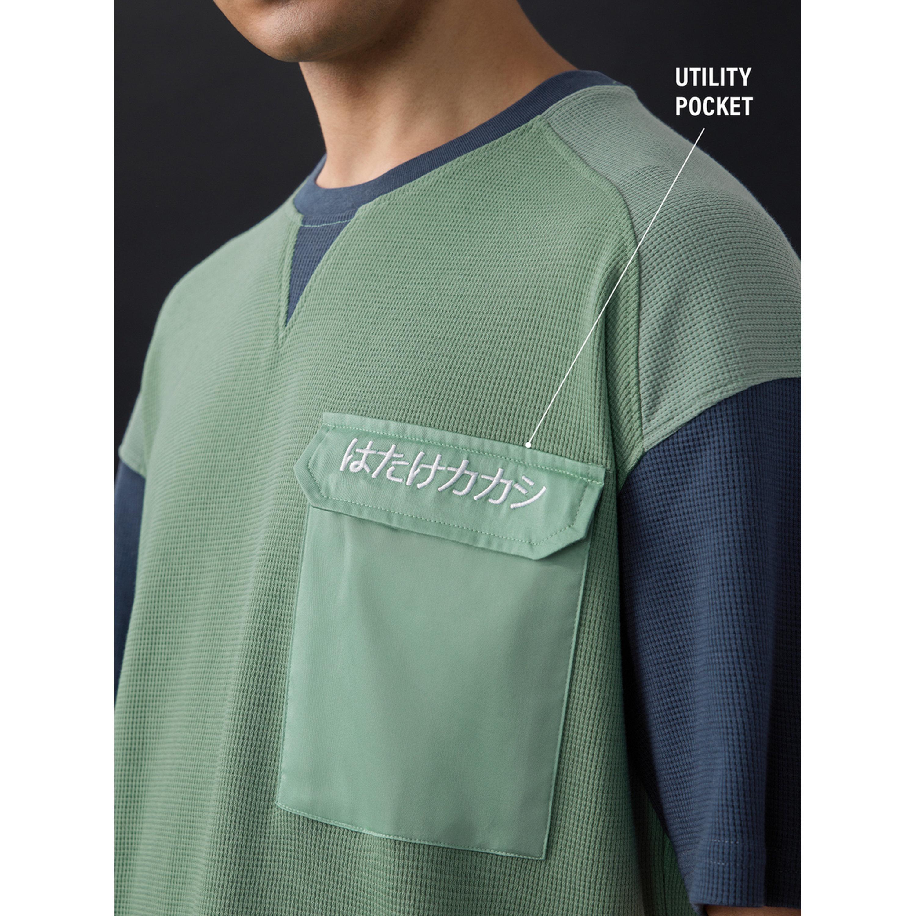 تيشيرت واسع رجالي بتصميم وافل مستوحى من كاكاشي-men-clothing-tshirtsandpolos-tshirts-image-5