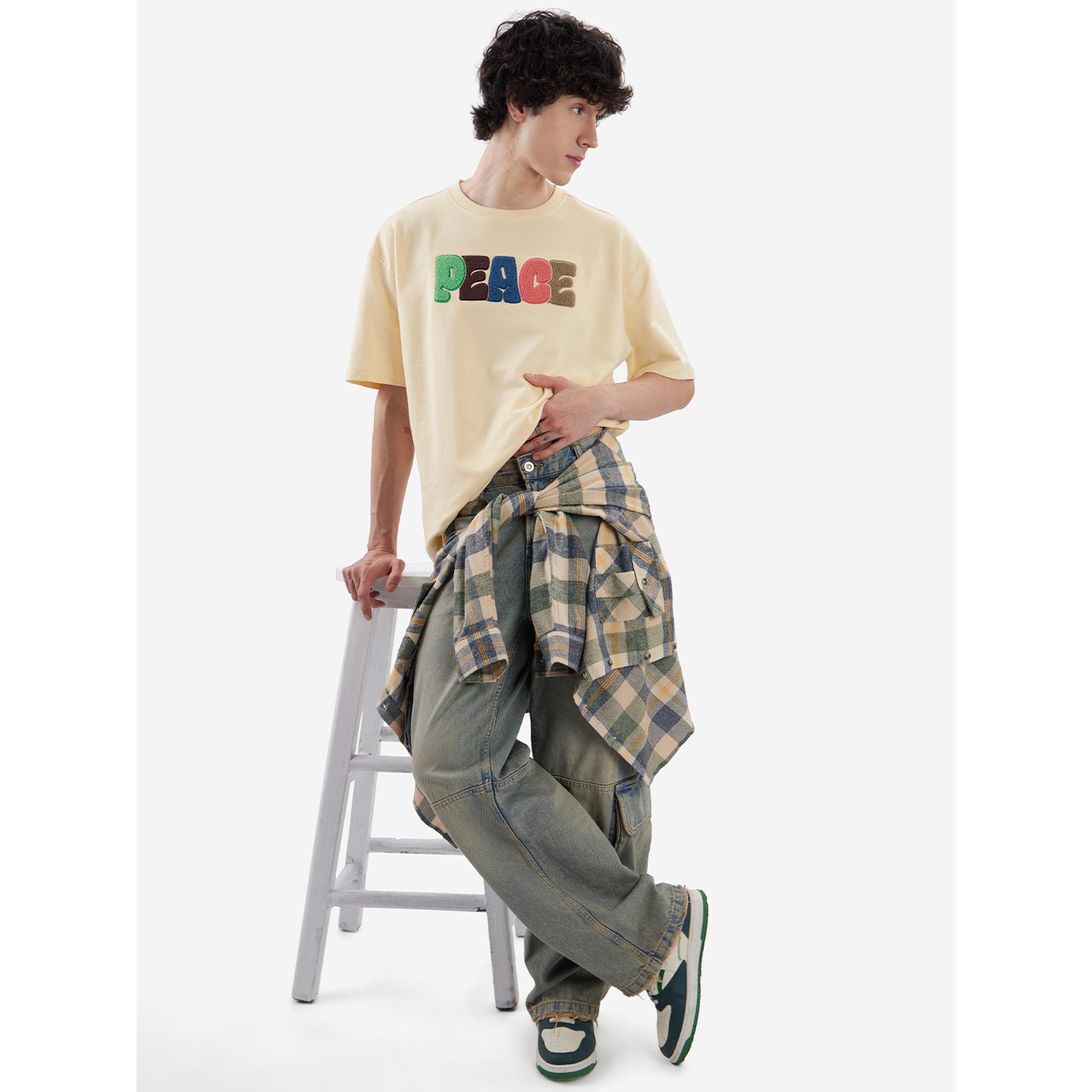 The Souled Store X Styli Men Cream Oversized Graphic T-Shirt with Peace Embroidery-men-clothing-tshirtsandpolos-tshirts-image-2