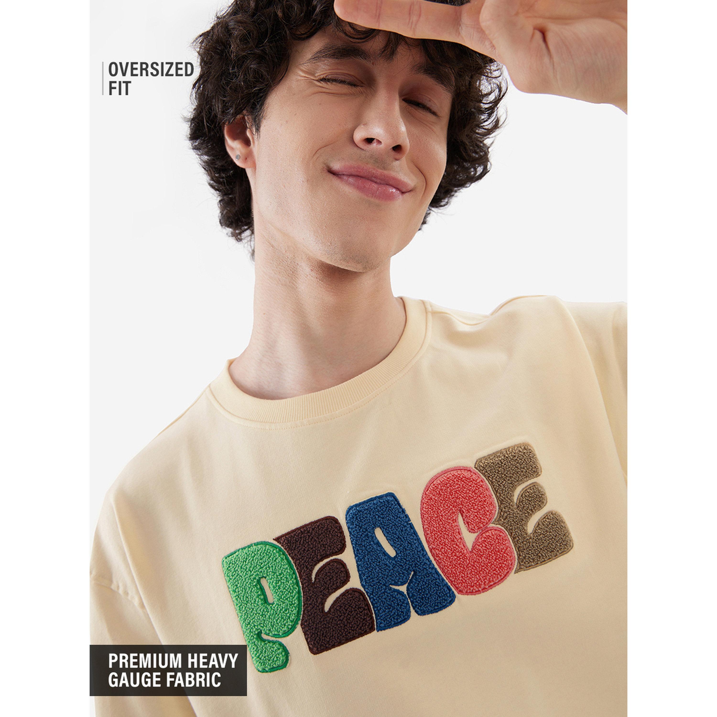 The Souled Store X Styli Men Cream Oversized Graphic T-Shirt with Peace Embroidery-men-clothing-tshirtsandpolos-tshirts-image-5