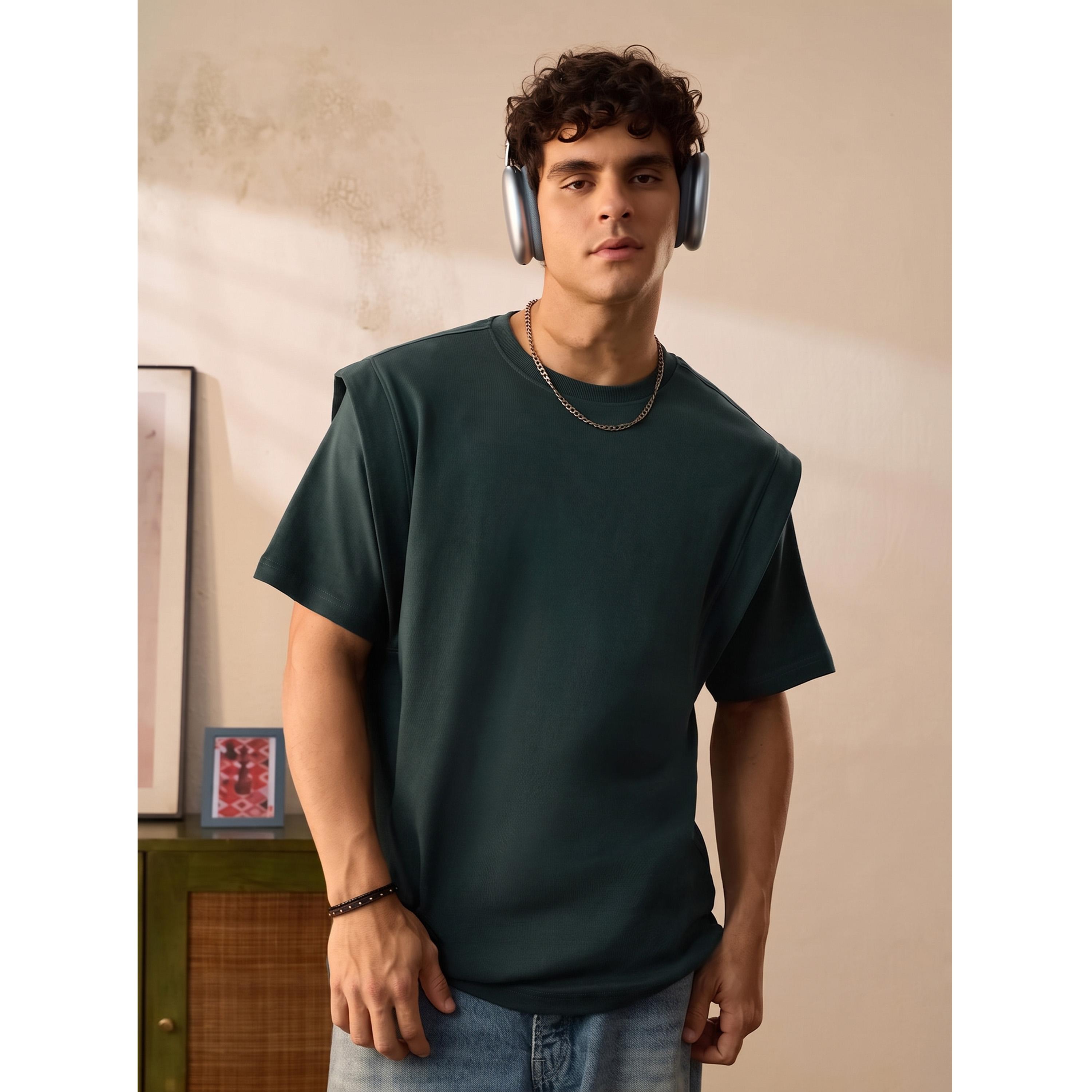 تيشيرت واسع رجالي قطن بياقة دائرية-men-clothing-tshirtsandpolos-tshirts-image-1