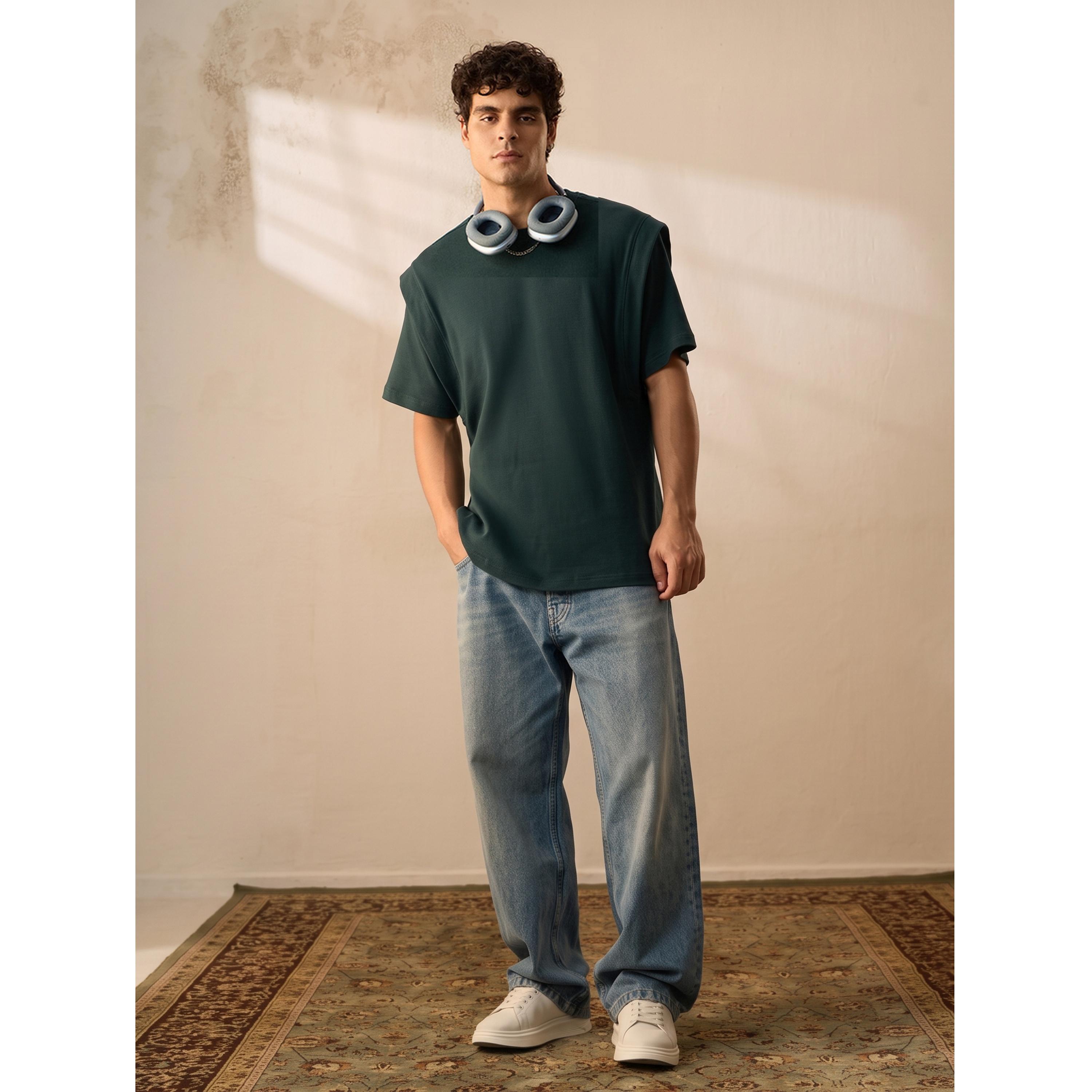 تيشيرت واسع رجالي قطن بياقة دائرية-men-clothing-tshirtsandpolos-tshirts-image-2