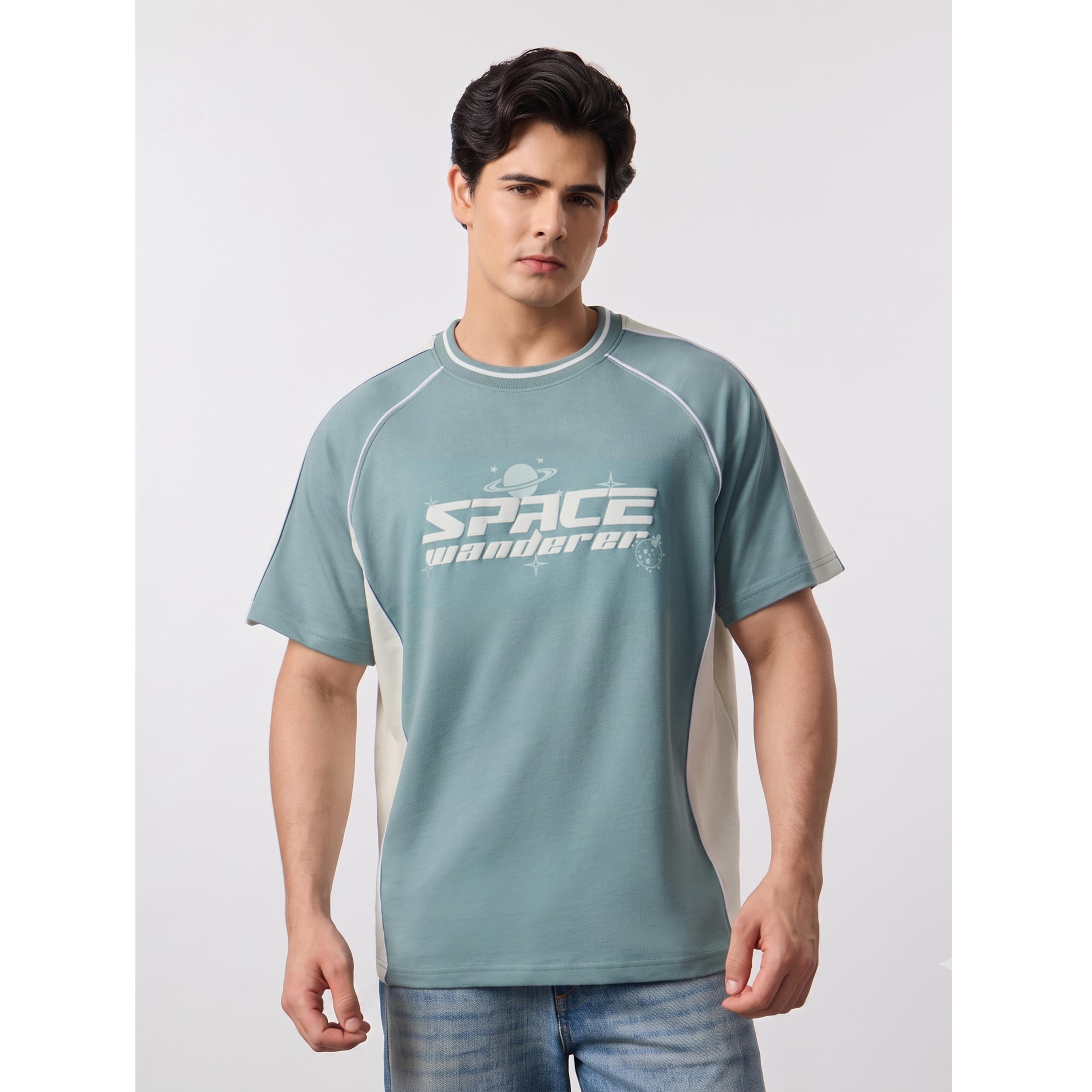 The Souled Store X Styli Men Teal Graphic Oversized T-Shirt-men-clothing-tshirtsandpolos-tshirts-image-1