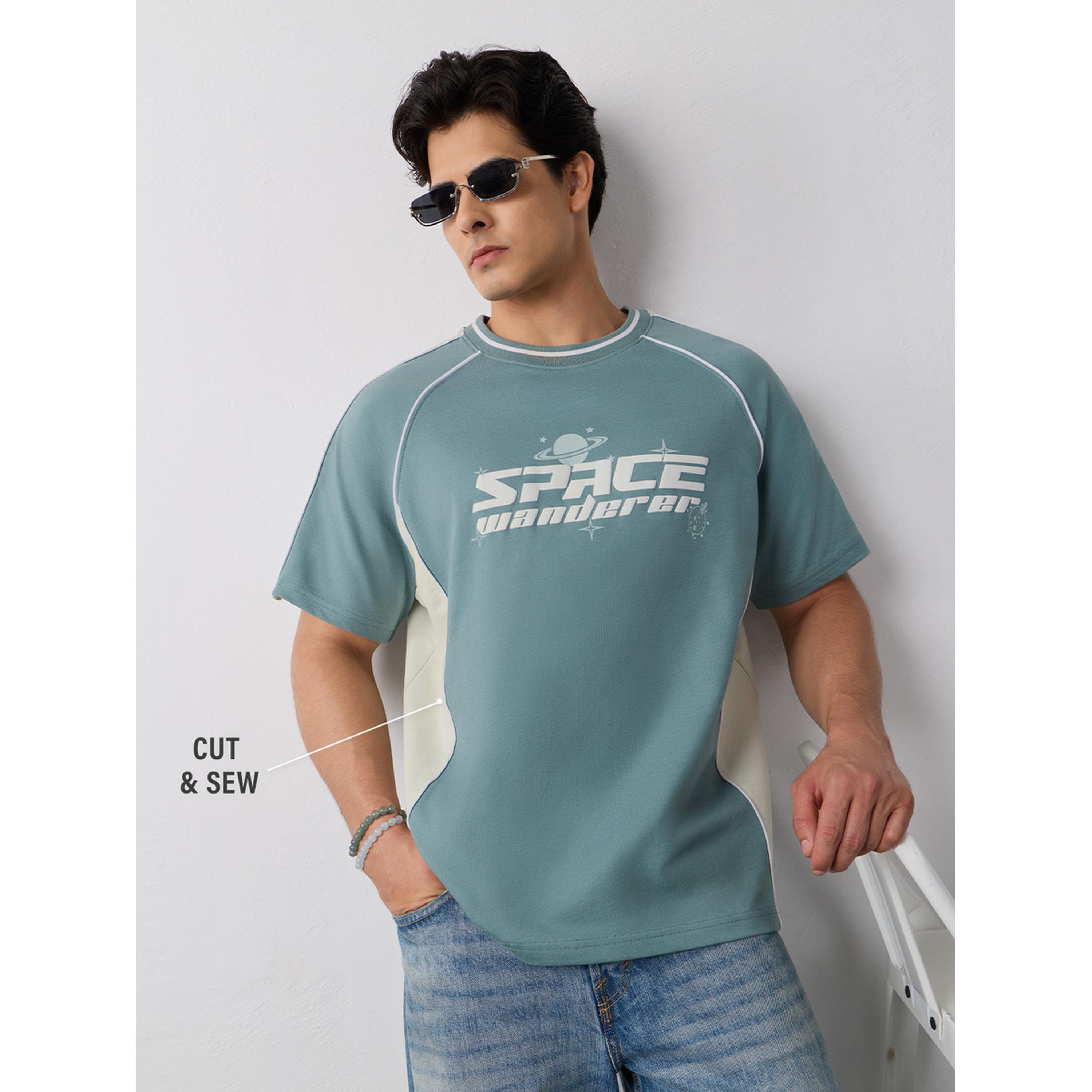 The Souled Store X Styli Men Teal Graphic Oversized T-Shirt-men-clothing-tshirtsandpolos-tshirts-image-3