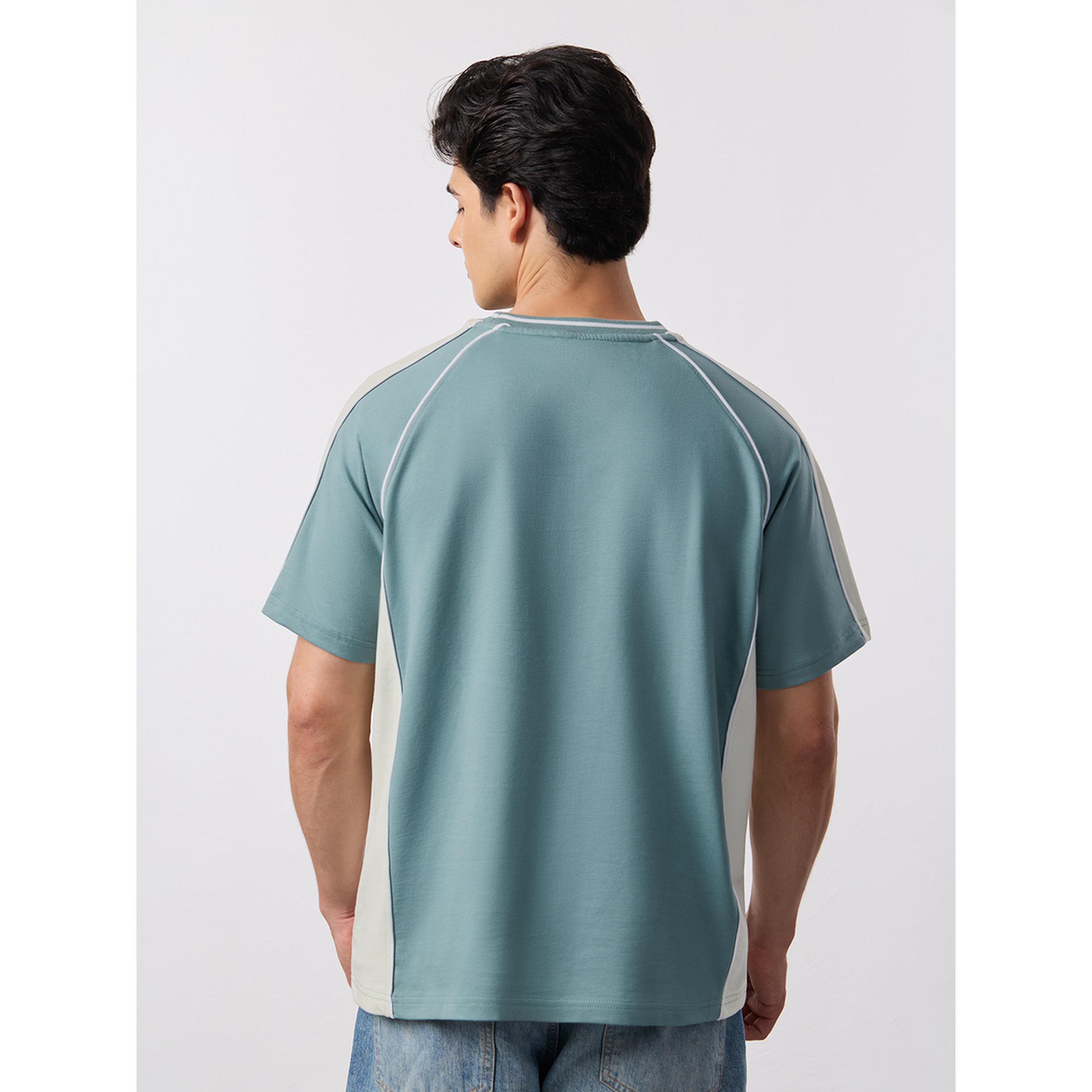 The Souled Store X Styli Men Teal Graphic Oversized T-Shirt-men-clothing-tshirtsandpolos-tshirts-image-4