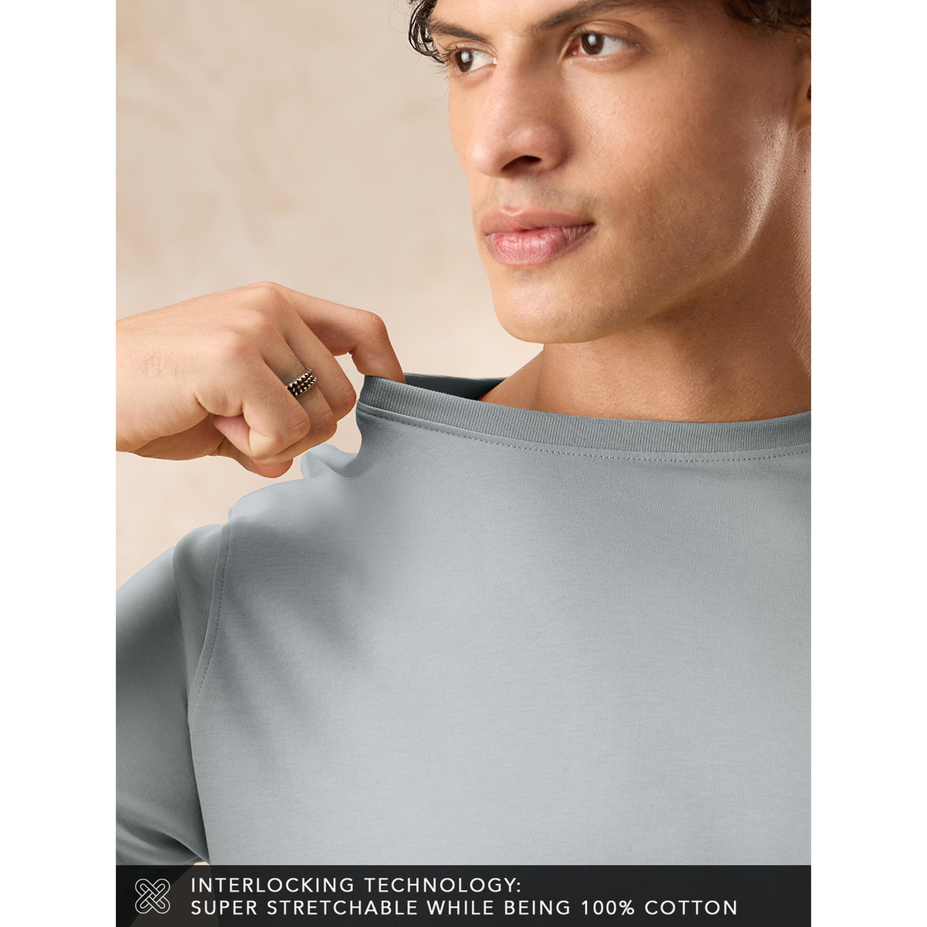 تيشيرت رجالي قطن سوپيما سادة وياقة دائرية-men-clothing-tshirtsandpolos-tshirts-image-5