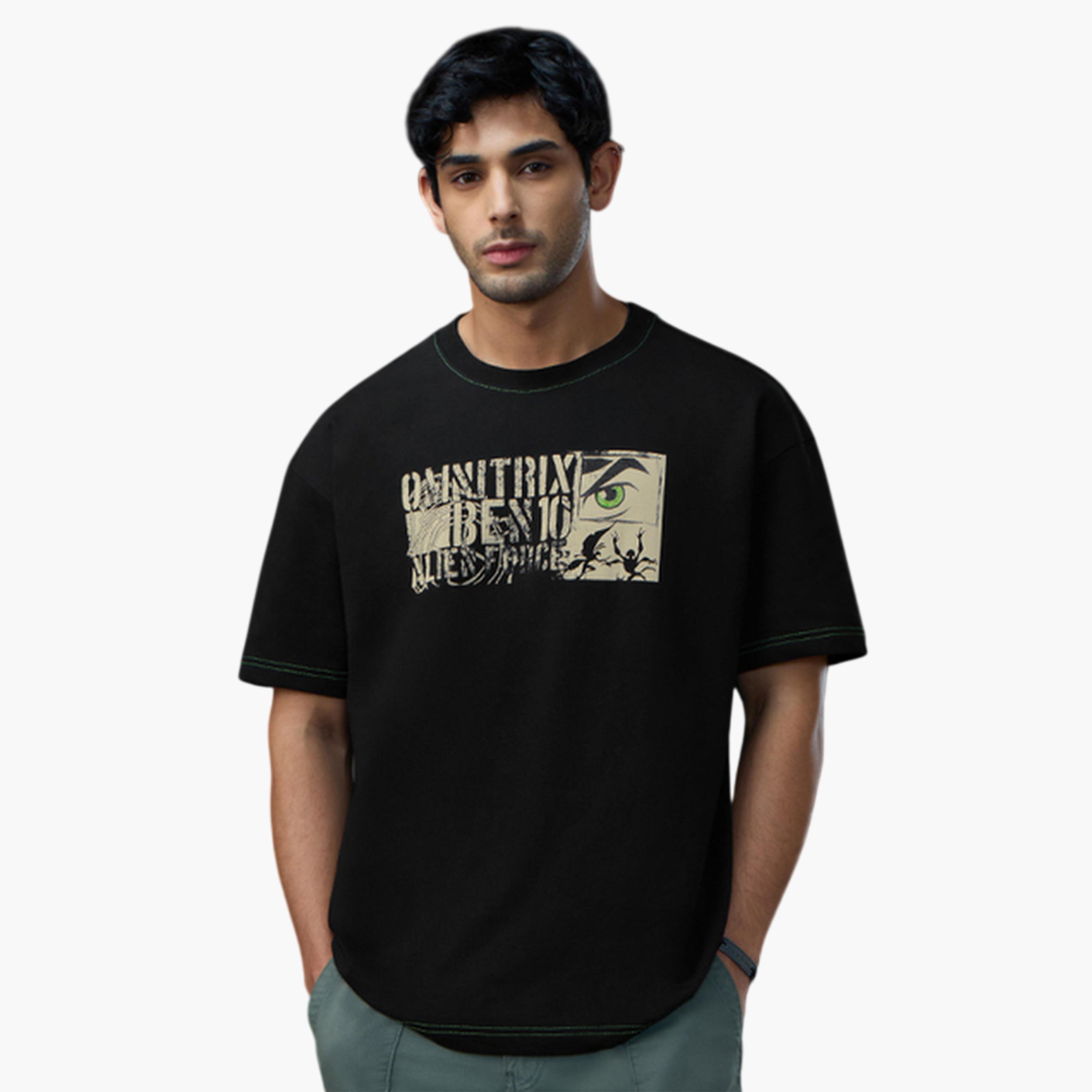 The Souled Store X Styli Ben 10 Oversized Graphic Black T-Shirt-men-clothing-tshirtsandpolos-tshirts-image-1