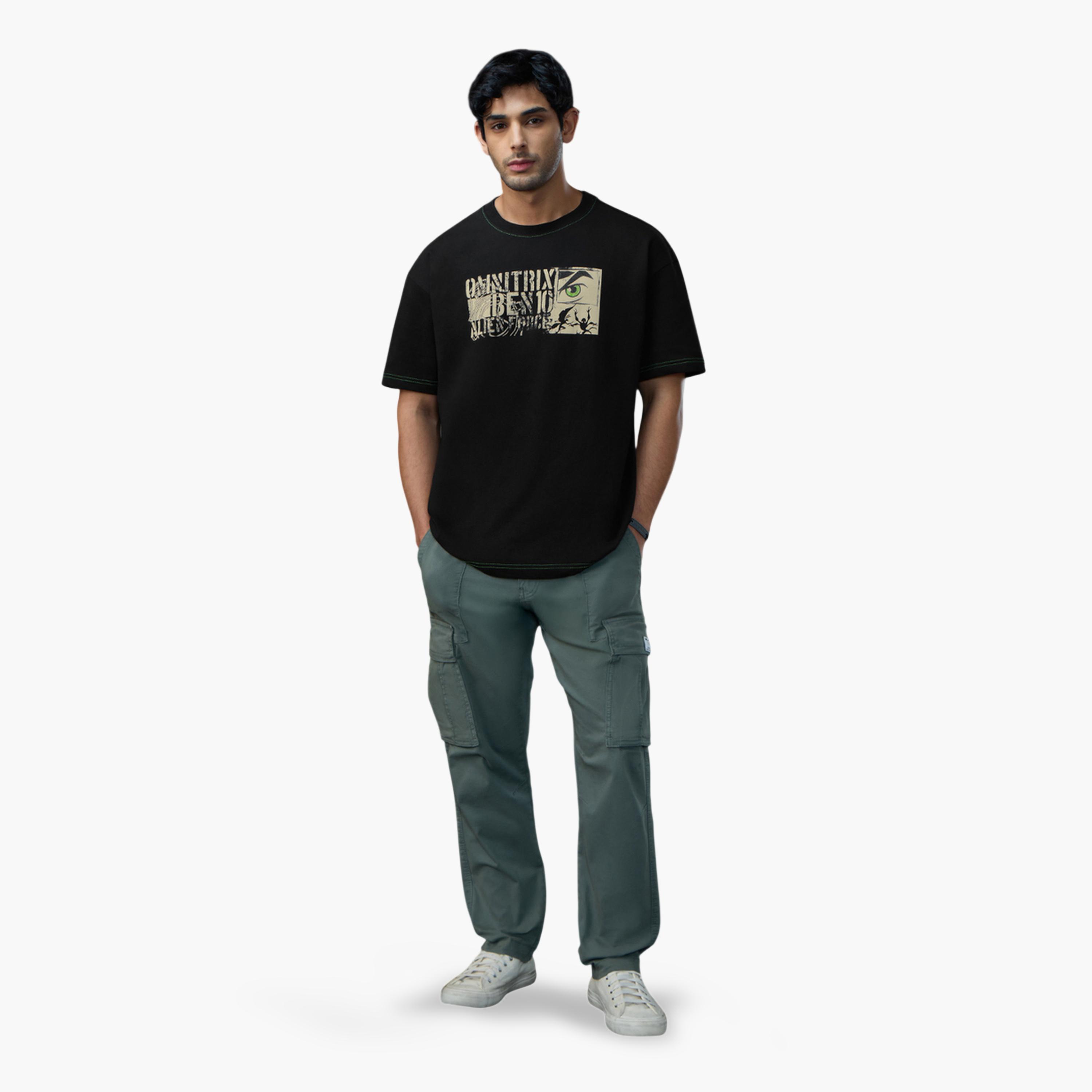 The Souled Store X Styli Ben 10 Oversized Graphic Black T-Shirt-men-clothing-tshirtsandpolos-tshirts-image-2