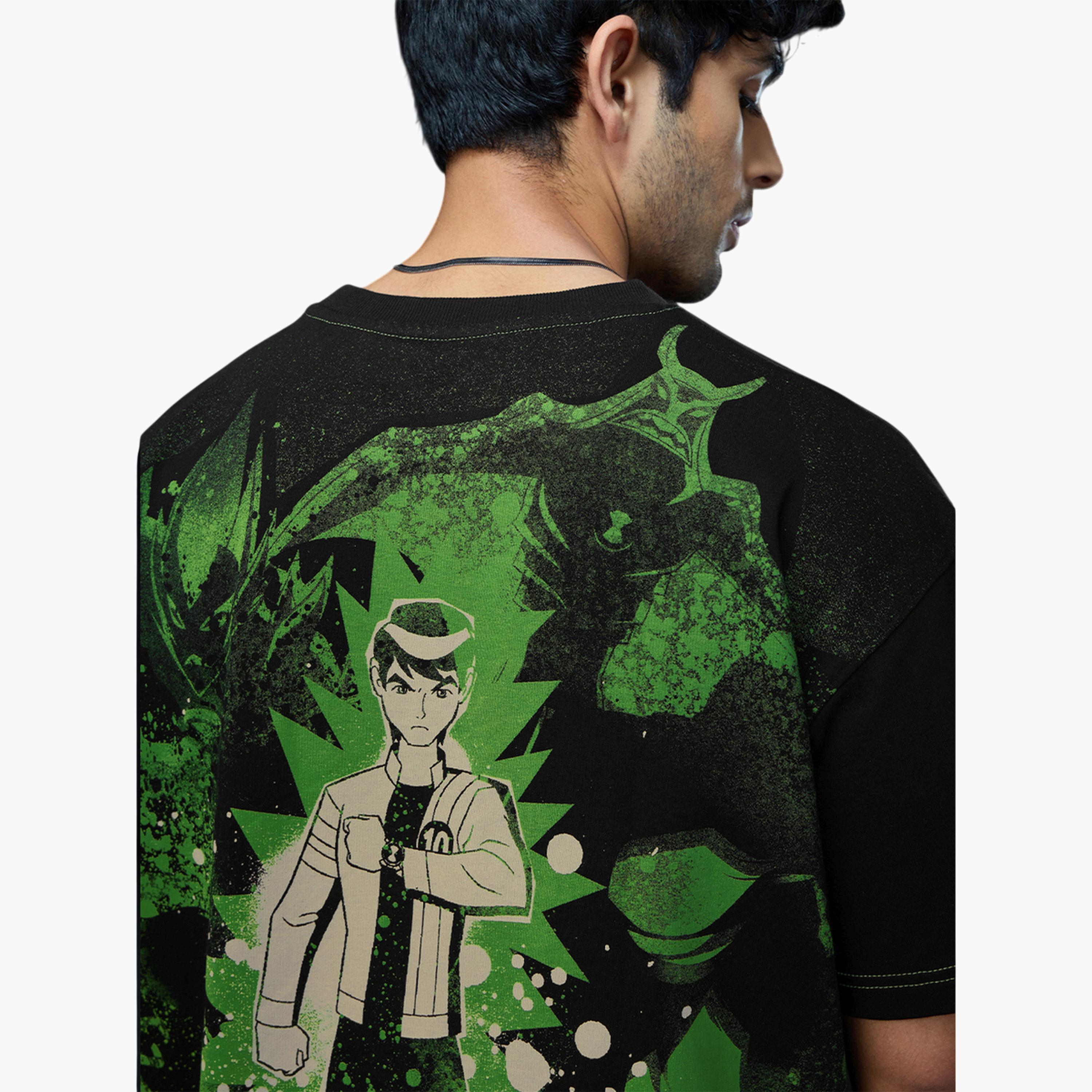 The Souled Store X Styli Ben 10 Oversized Graphic Black T-Shirt-men-clothing-tshirtsandpolos-tshirts-image-5