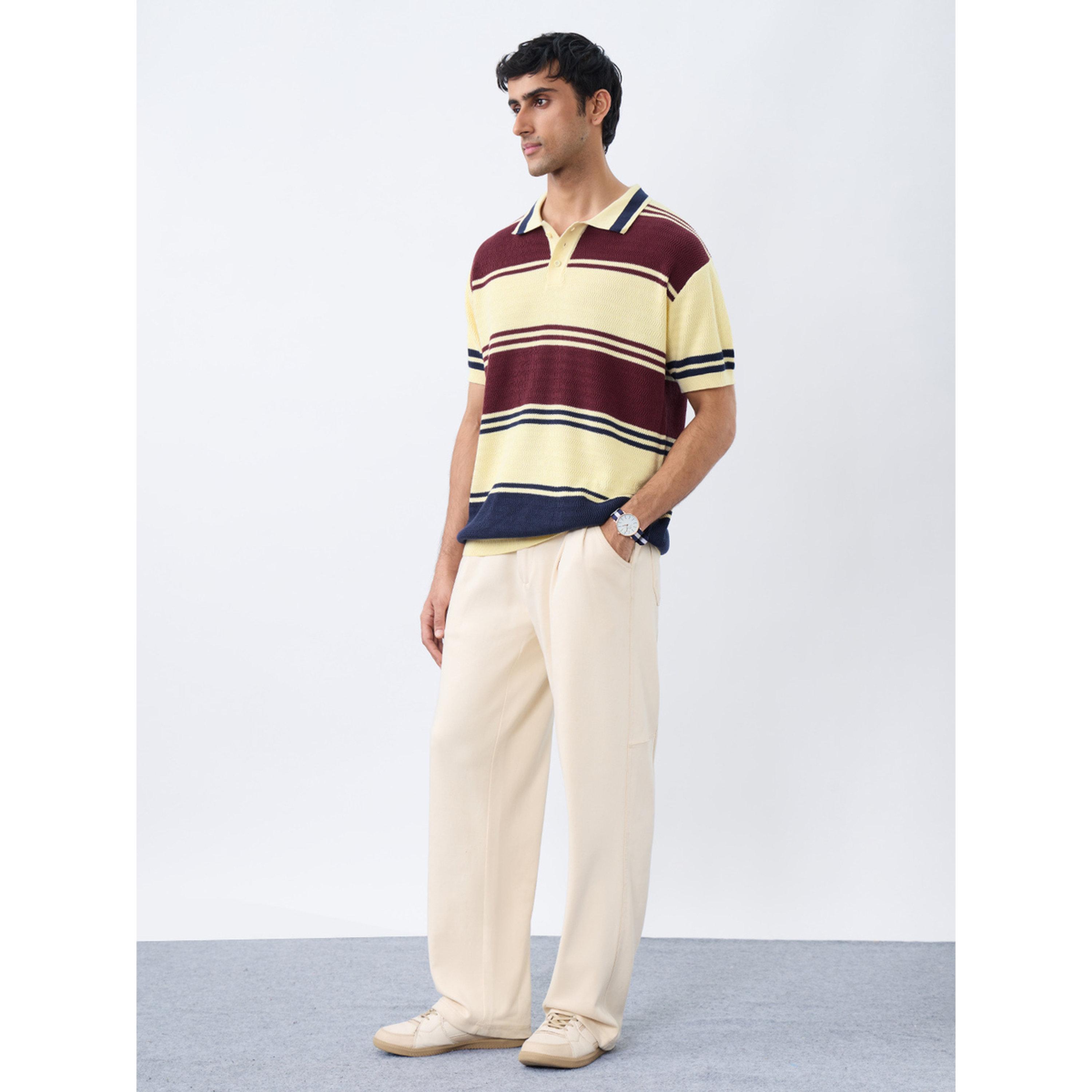 The Souled Store X Styli Men Striped Cotton Knit Polo T-Shirt-men-clothing-tshirtsandpolos-polos-image-2