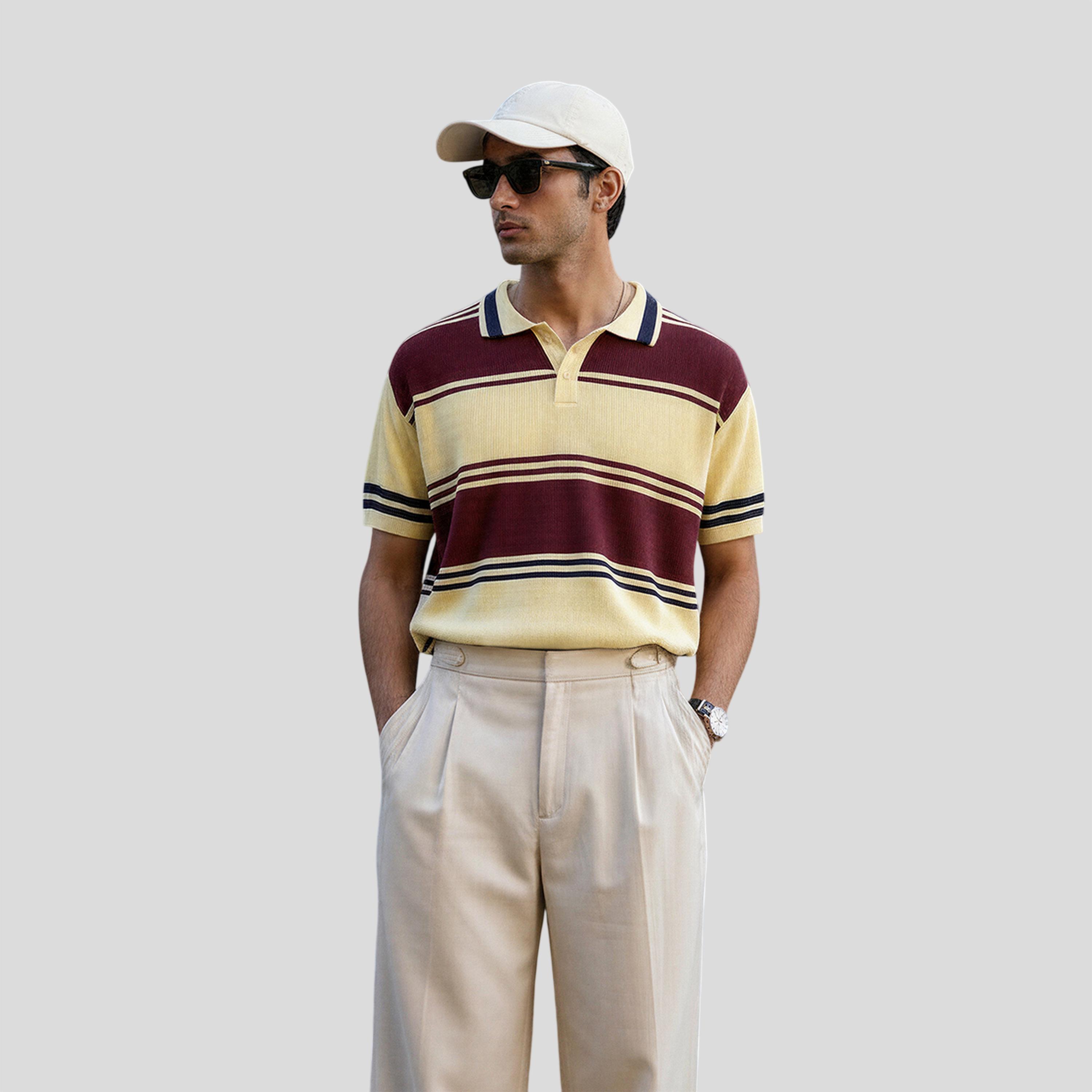 The Souled Store X Styli Men Striped Cotton Knit Polo T-Shirt-men-clothing-tshirtsandpolos-polos-image-3