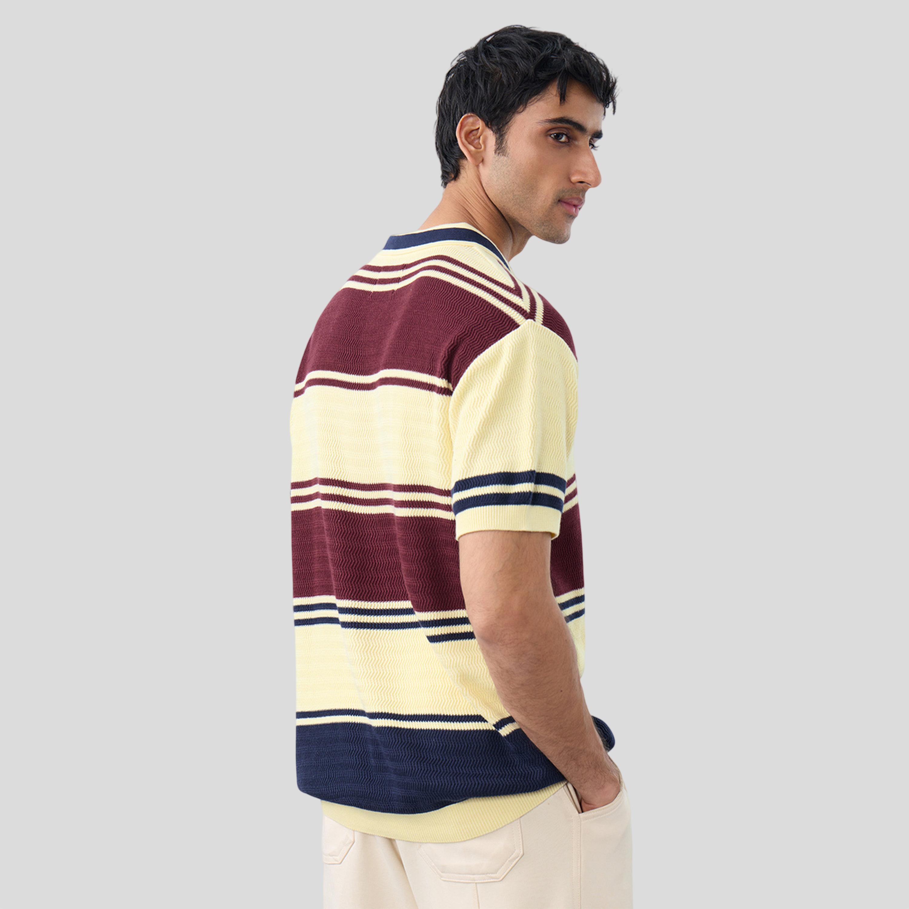 The Souled Store X Styli Men Striped Cotton Knit Polo T-Shirt-men-clothing-tshirtsandpolos-polos-image-4