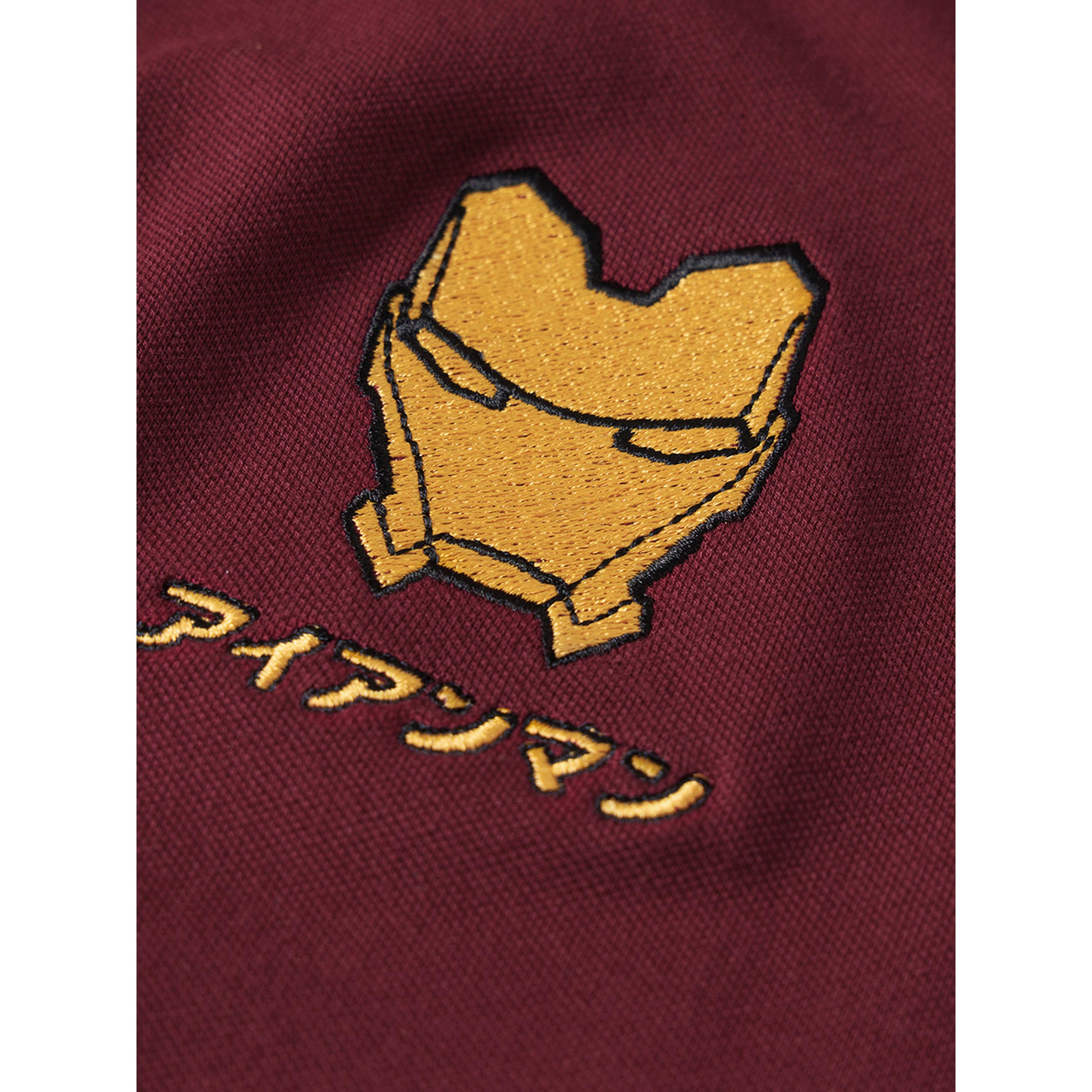 The Souled Store X Styli Iron Man Embroidered Polo T-Shirt - Burgundy-men-clothing-tshirtsandpolos-polos-image-6