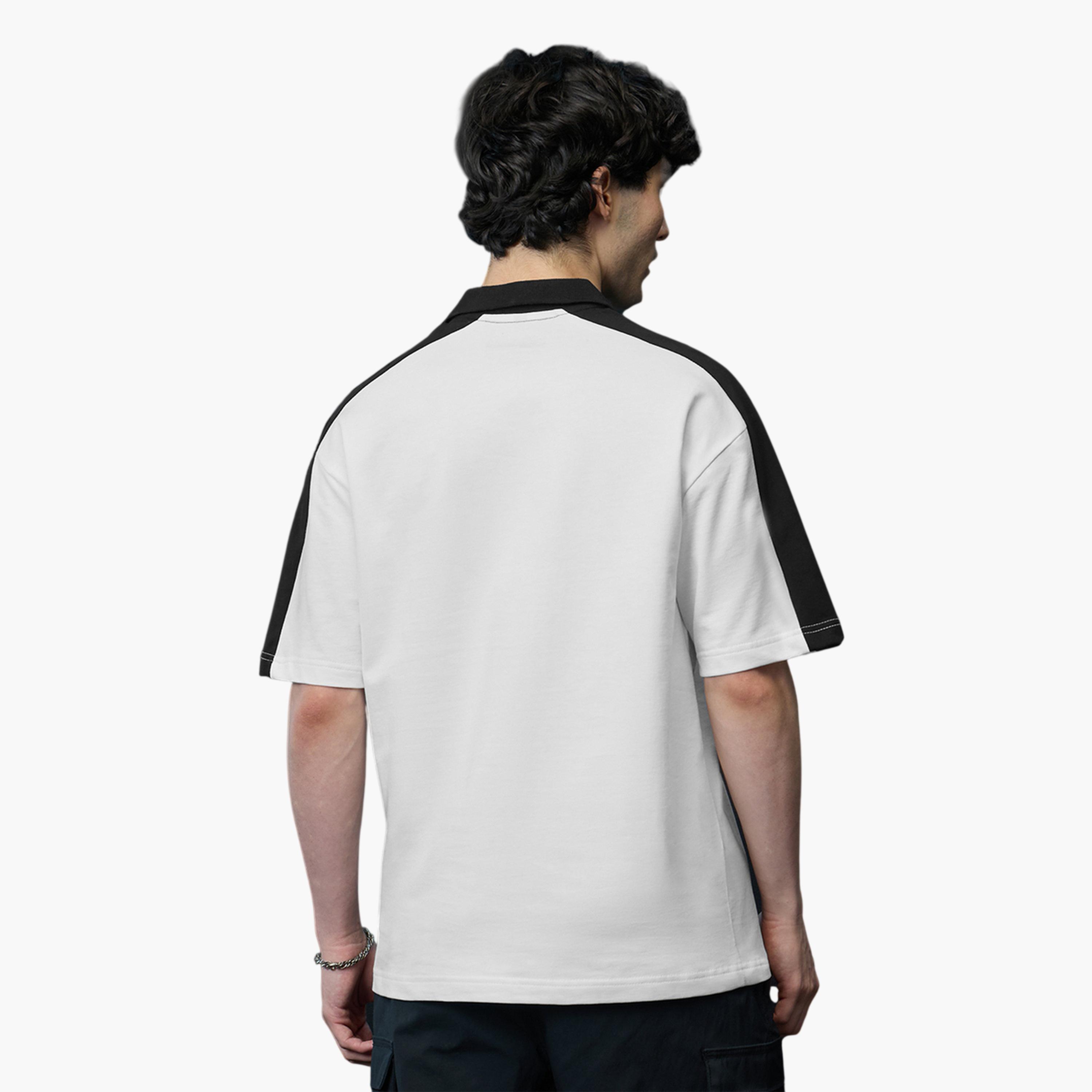 تيشيرت بولو رجالي أبيض بأكمام قصيرة وتطريز آيرون مان-men-clothing-tshirtsandpolos-polos-image-4