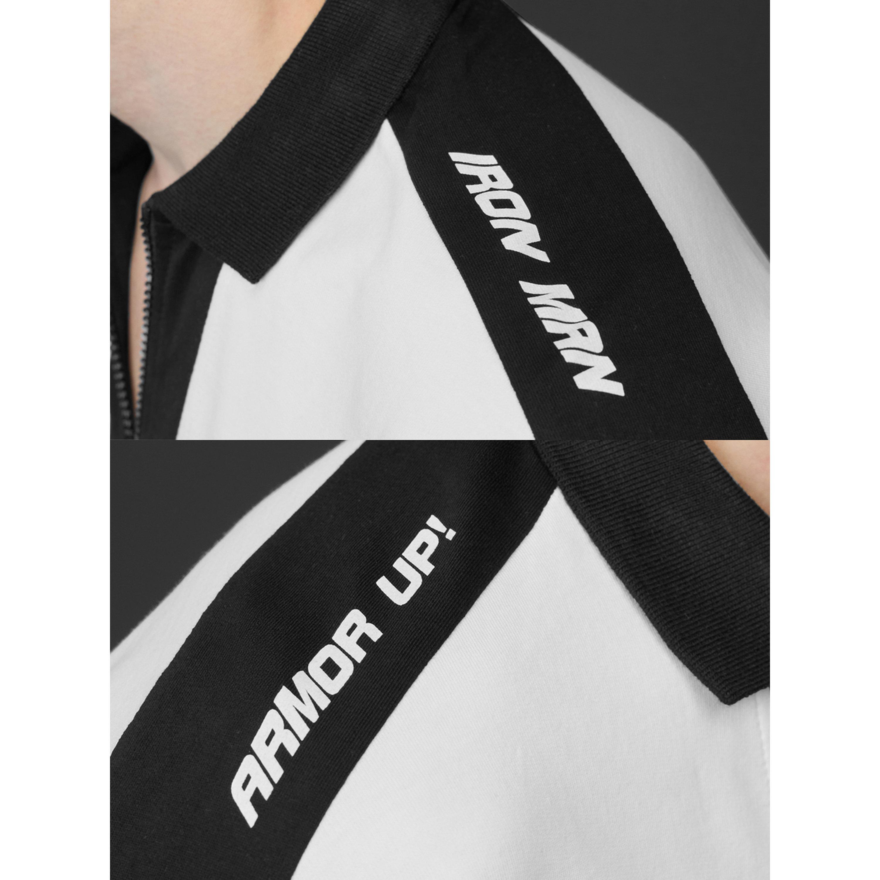 تيشيرت بولو رجالي أبيض بأكمام قصيرة وتطريز آيرون مان-men-clothing-tshirtsandpolos-polos-image-7
