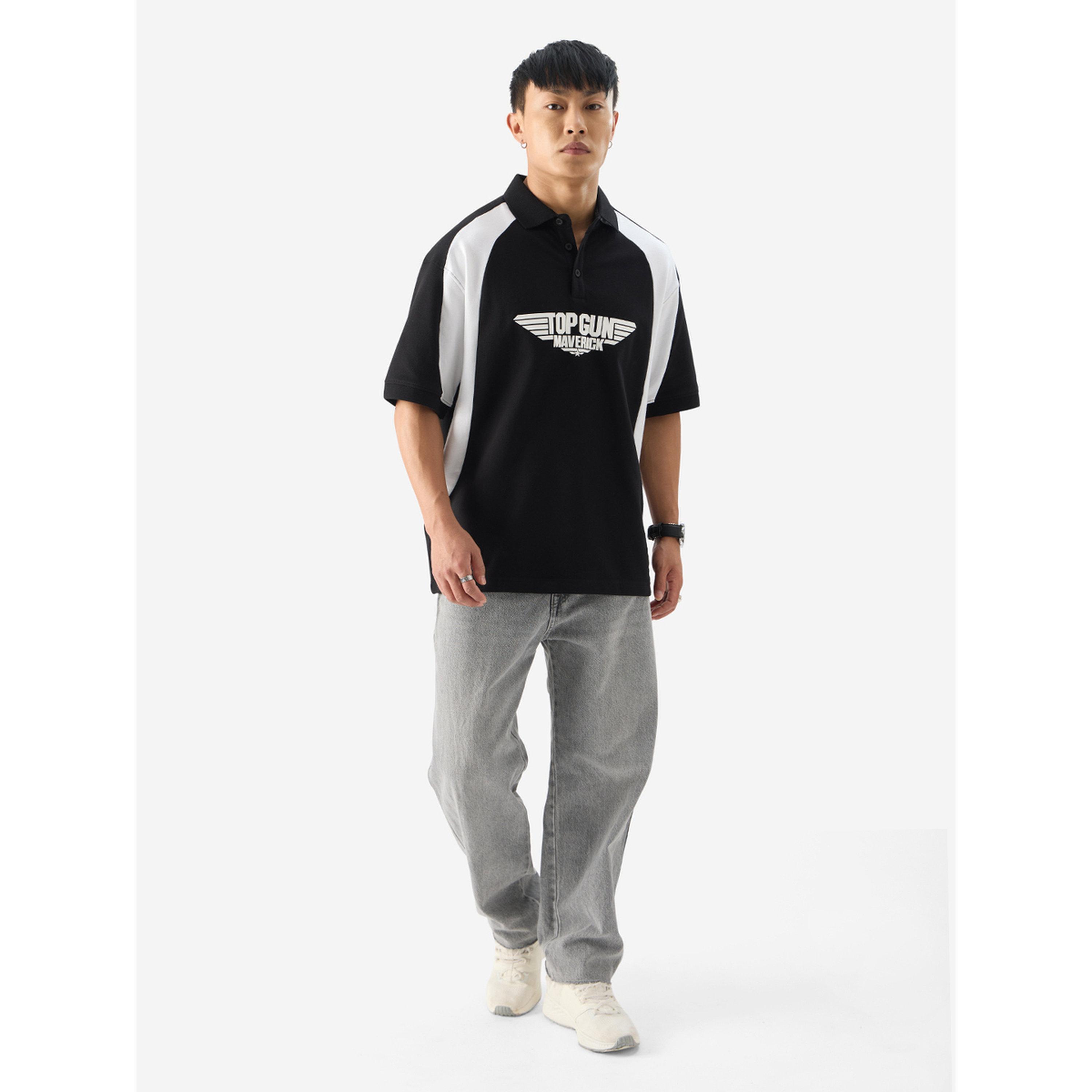 تيشيرت بولو واسع رجالي بطبعة جرافيك-men-clothing-tshirtsandpolos-polos-image-2