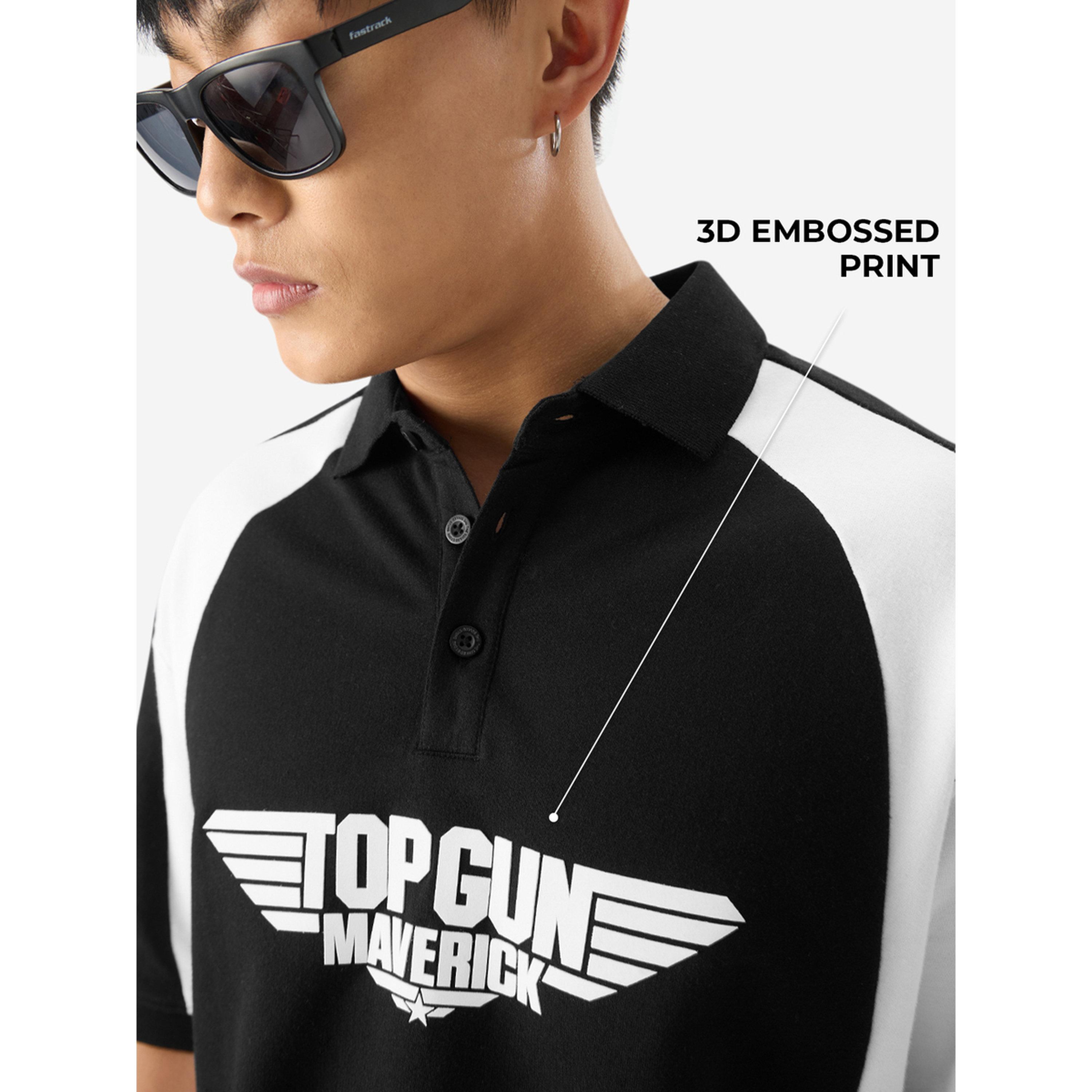 تيشيرت بولو واسع رجالي بطبعة جرافيك-men-clothing-tshirtsandpolos-polos-image-4