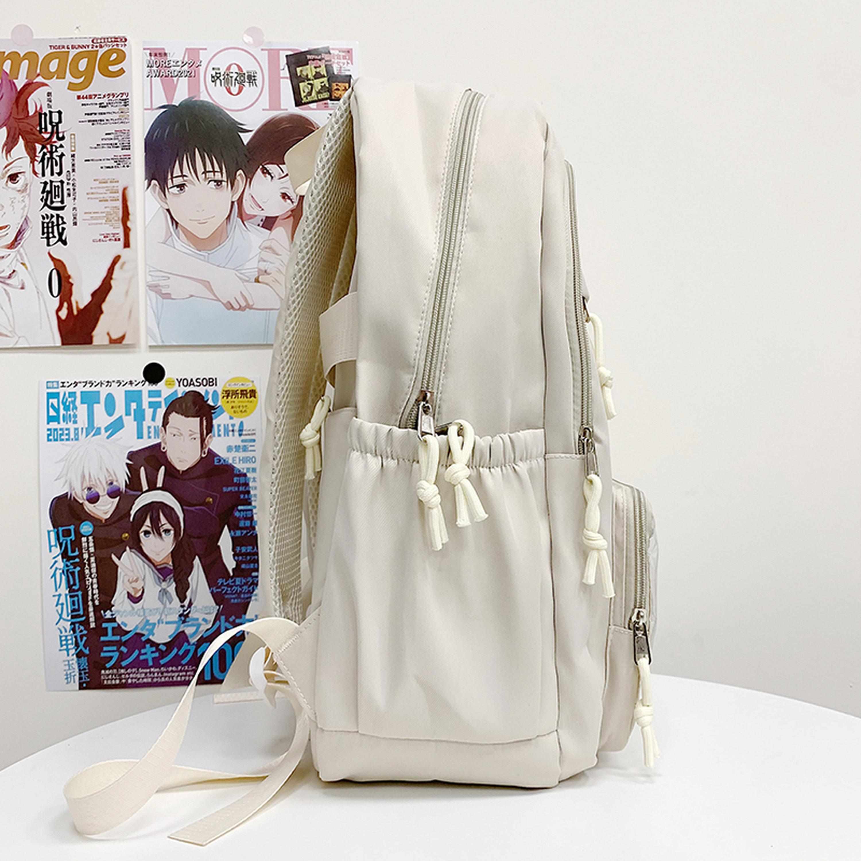 Take Two White Star Embellished Zip Closure Backpack-women-bagsandwallets-handbags-image-3