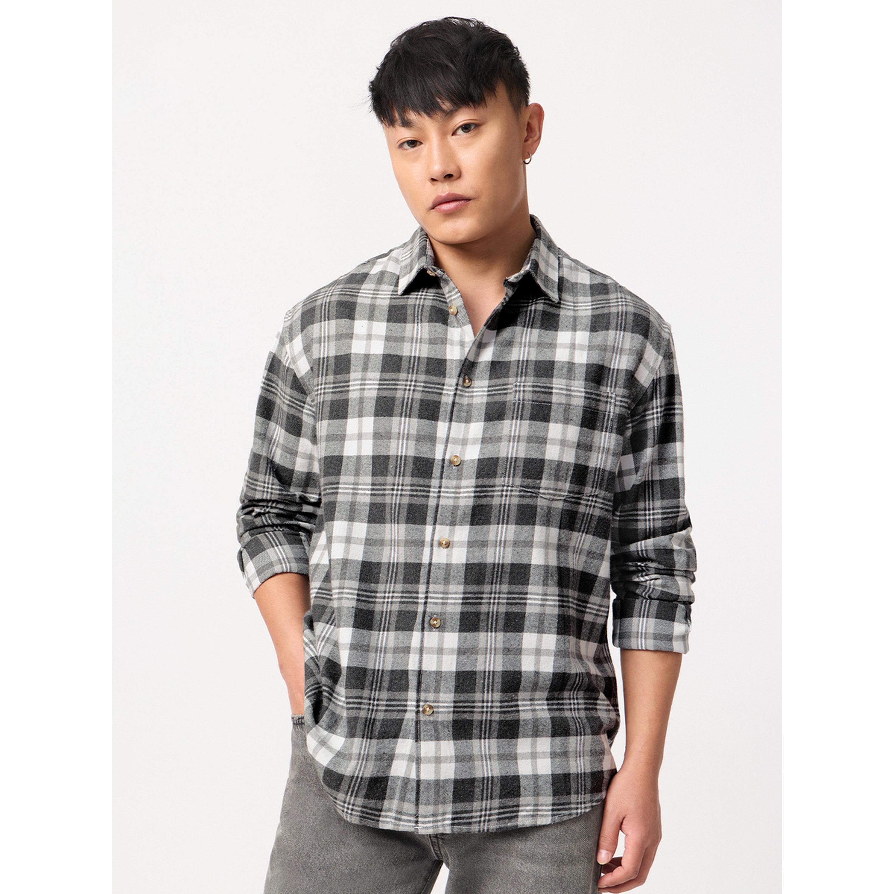 The Souled Store X Styli Men Multi-Check Spread Collar Shirt-men-clothing-shirts-image-1