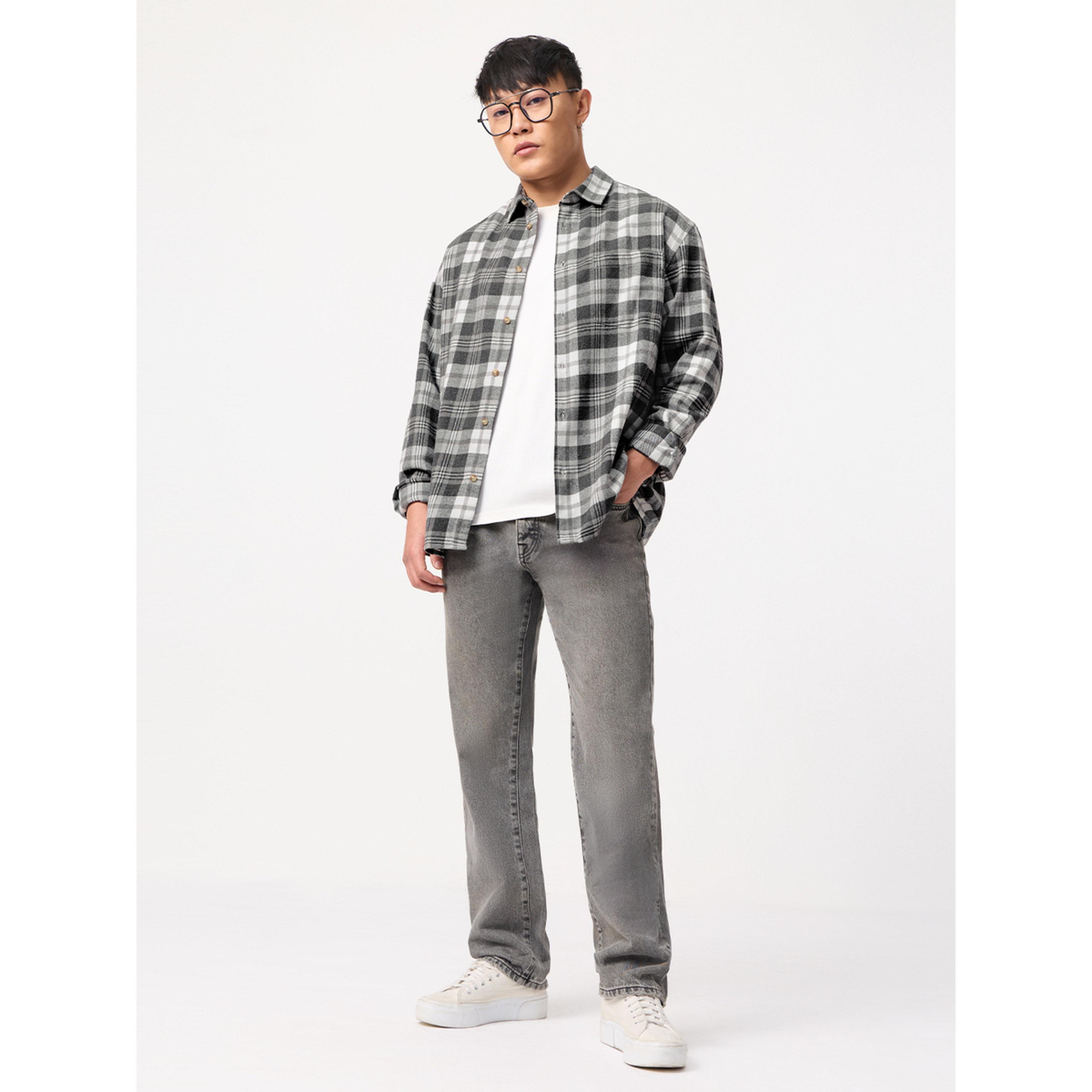 The Souled Store X Styli Men Multi-Check Spread Collar Shirt-men-clothing-shirts-image-2