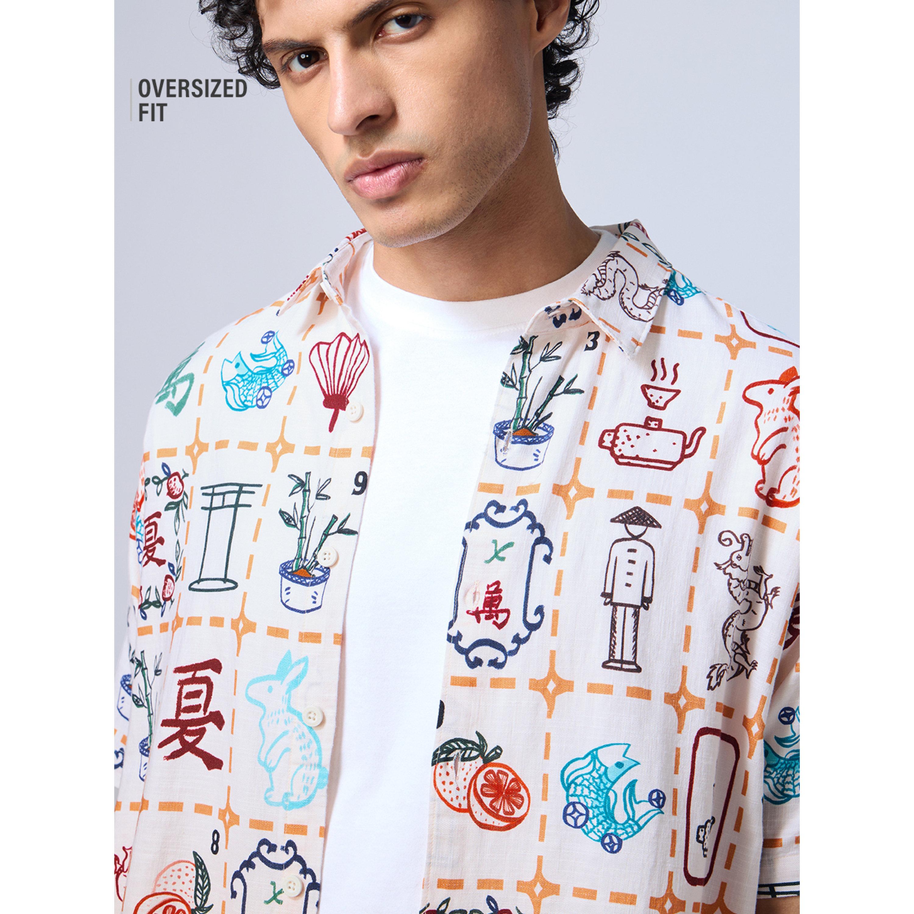 قميص رجالي أبيض بأزرار وطبعة بالكامل مستوحاة من ستايل صيني-men-clothing-shirts-image-5