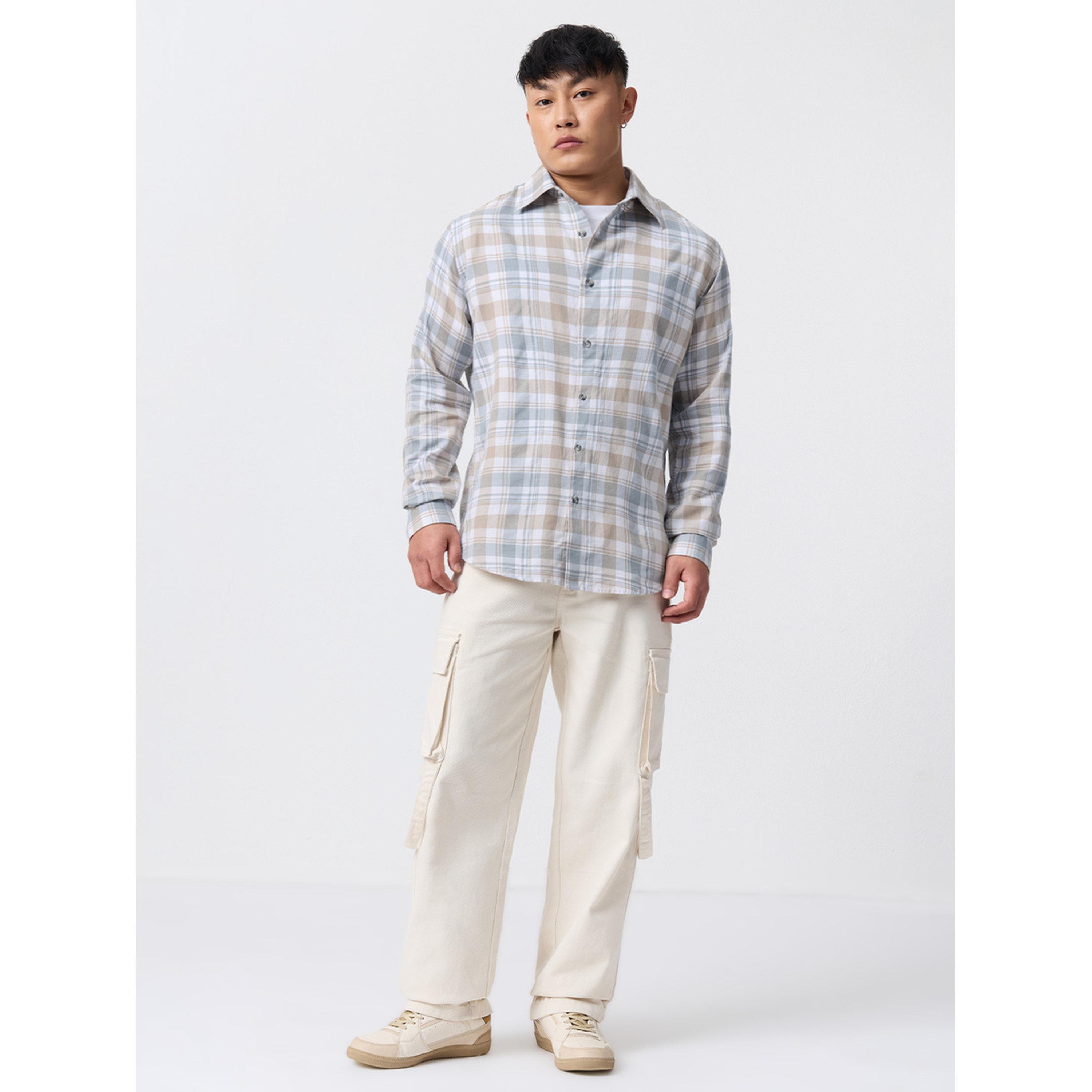 The Souled Store X Styli Men Multi-Check Spread Collar Shirt-men-clothing-shirts-image-2