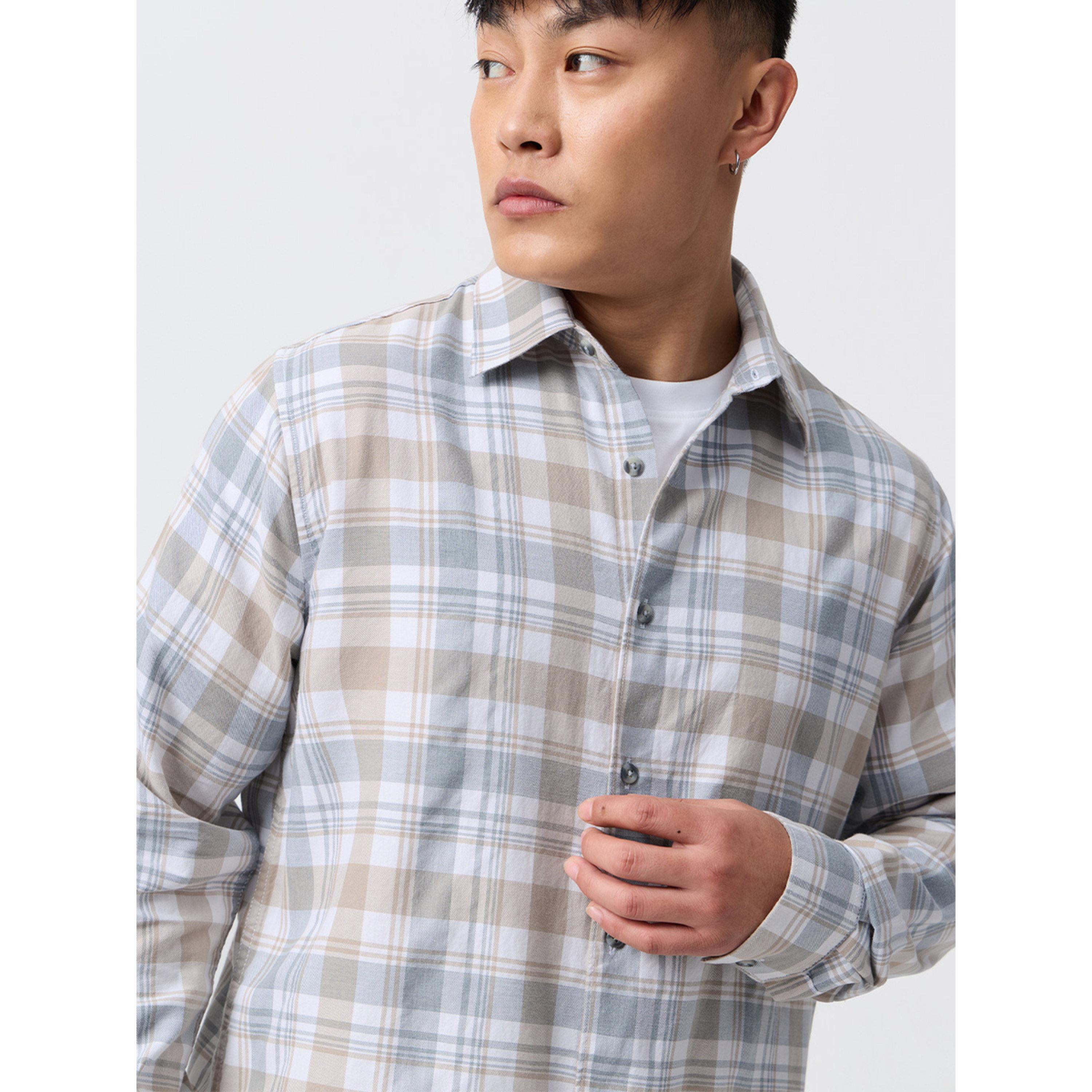 The Souled Store X Styli Men Multi-Check Spread Collar Shirt-men-clothing-shirts-image-5