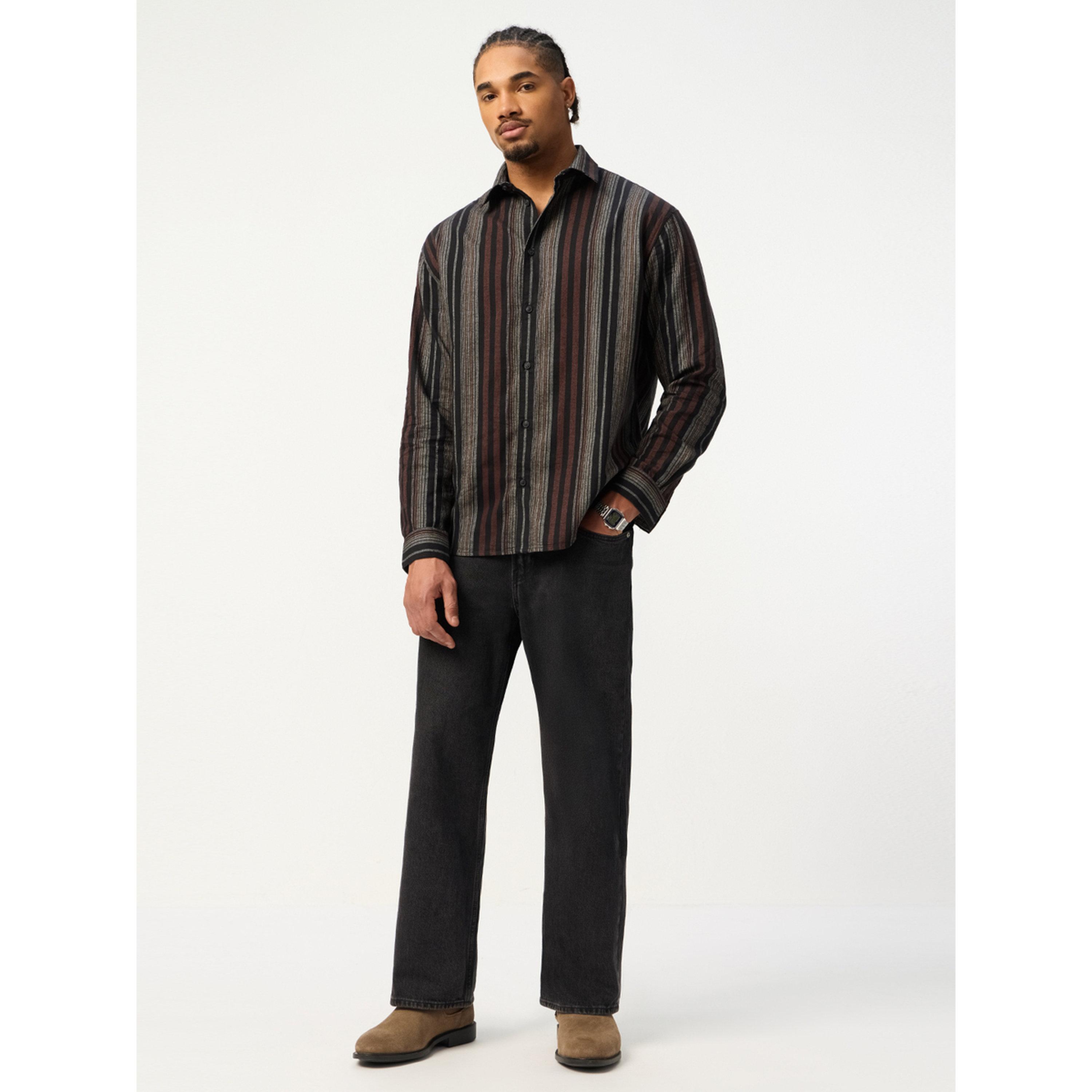 The Souled Store X Styli Men Multi-Color Striped Relaxed Fit Shirt-men-clothing-shirts-image-2