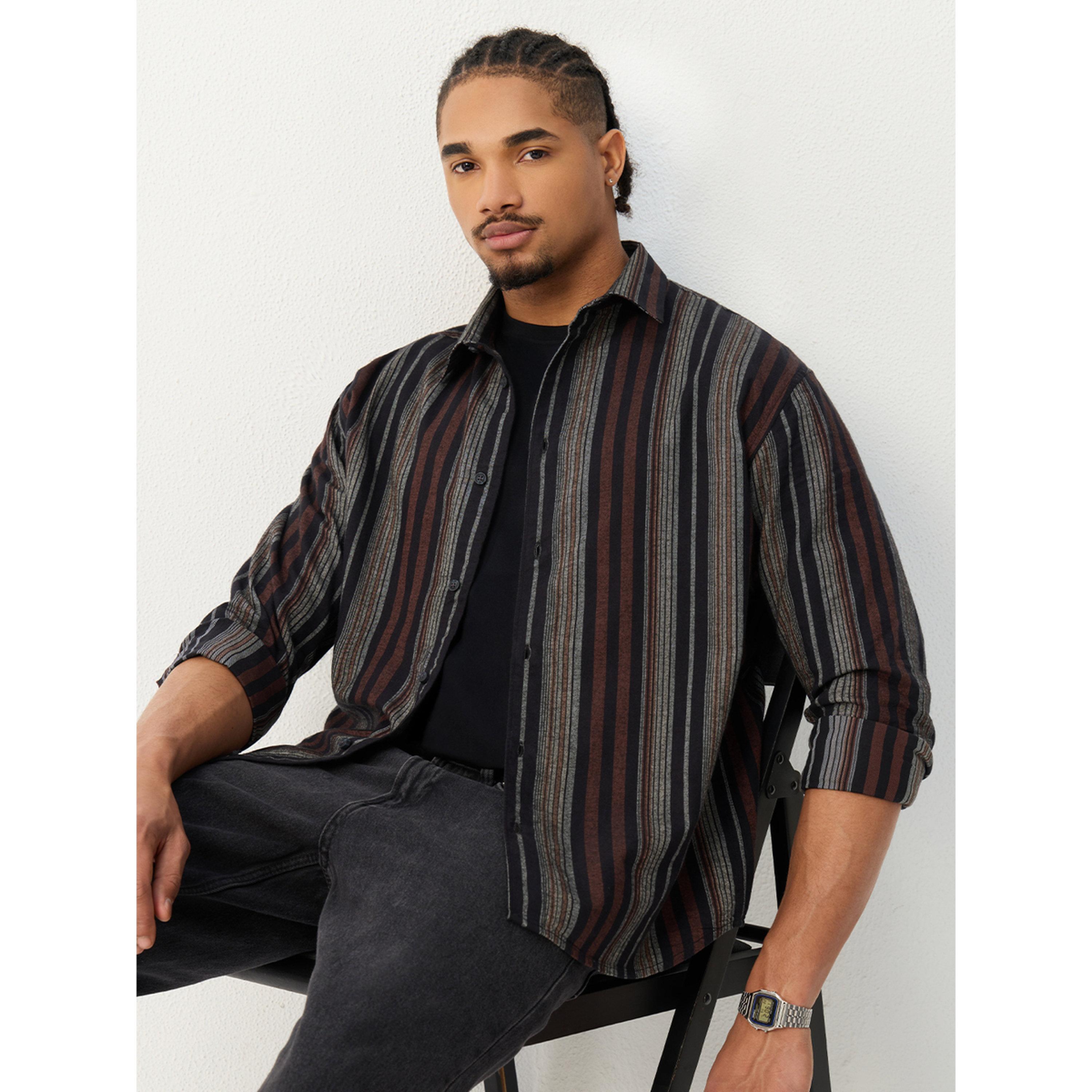 The Souled Store X Styli Men Multi-Color Striped Relaxed Fit Shirt-men-clothing-shirts-image-3