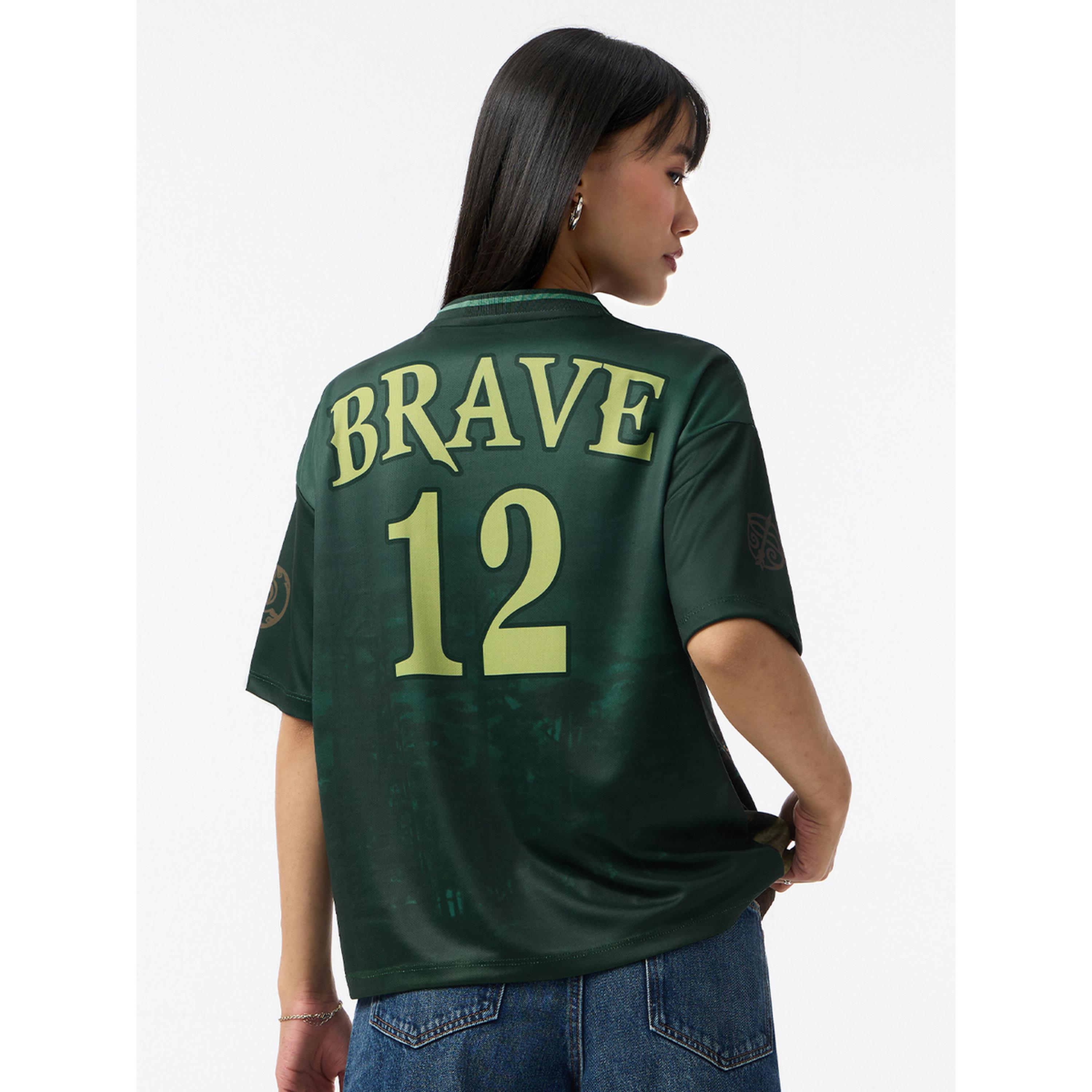 The Souled Store X Styli Disney Princess Merida Brave V-Neck Graphic T-Shirt-women-clothing-tshirts-image-3