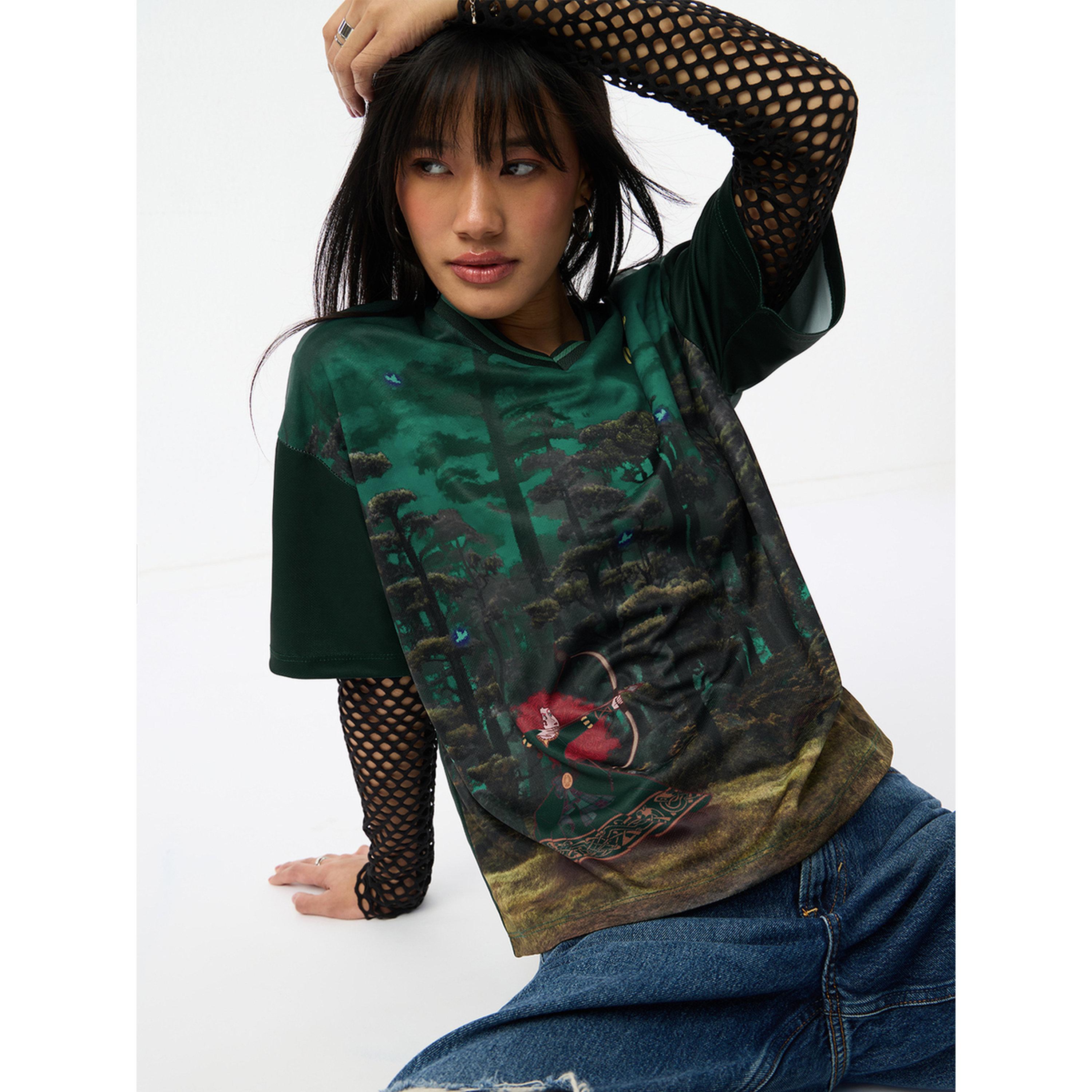 تيشيرت بطبعة جرافيك ديزني برنسيس ميريدا بريف-women-clothing-tshirts-image-4